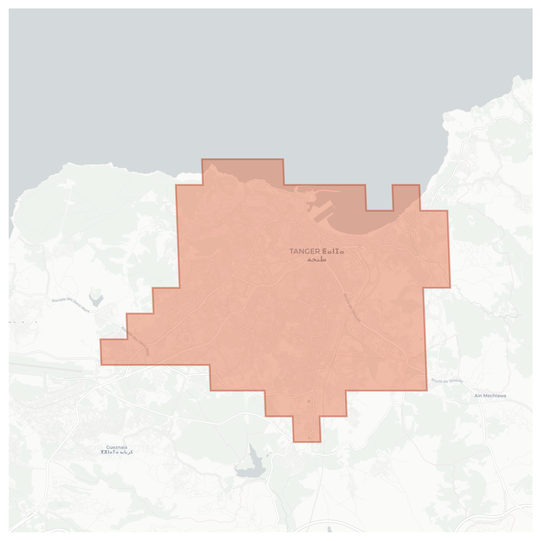 Tangier geographic map