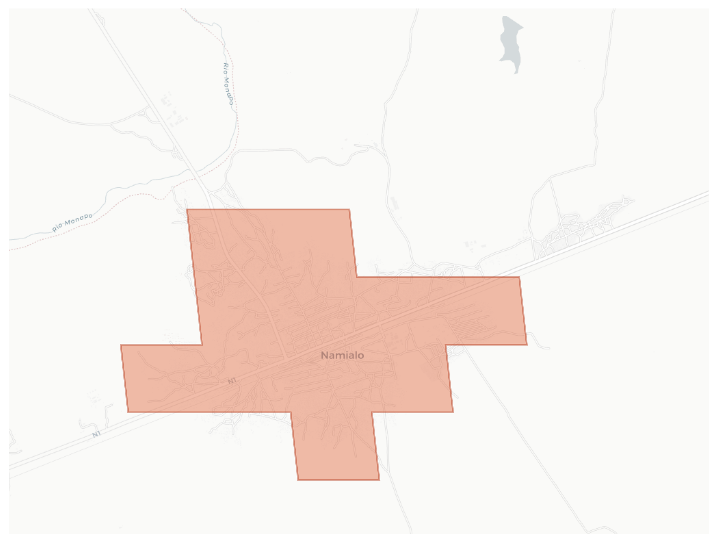 Namialo geographic map