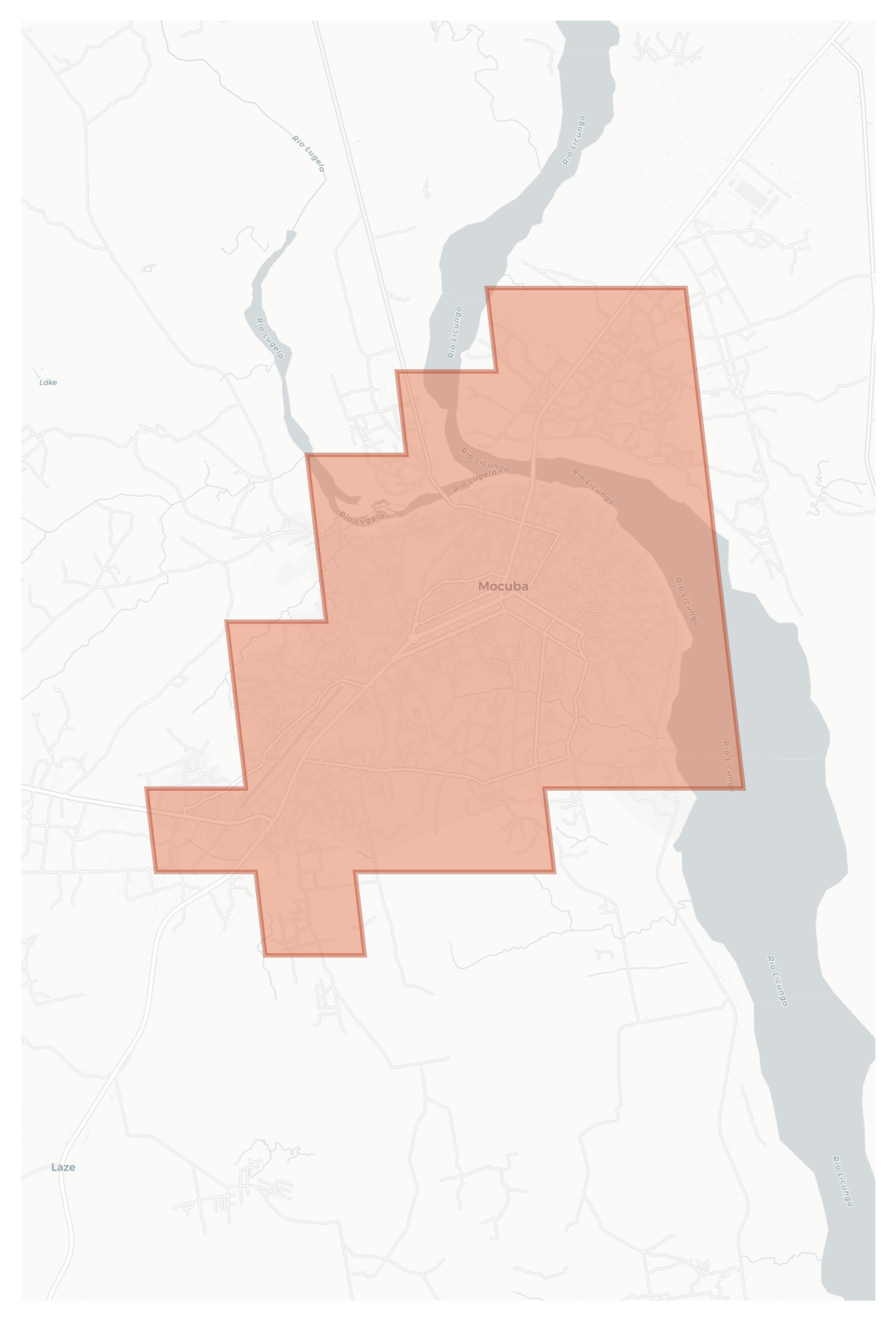 Mocuba geographic map