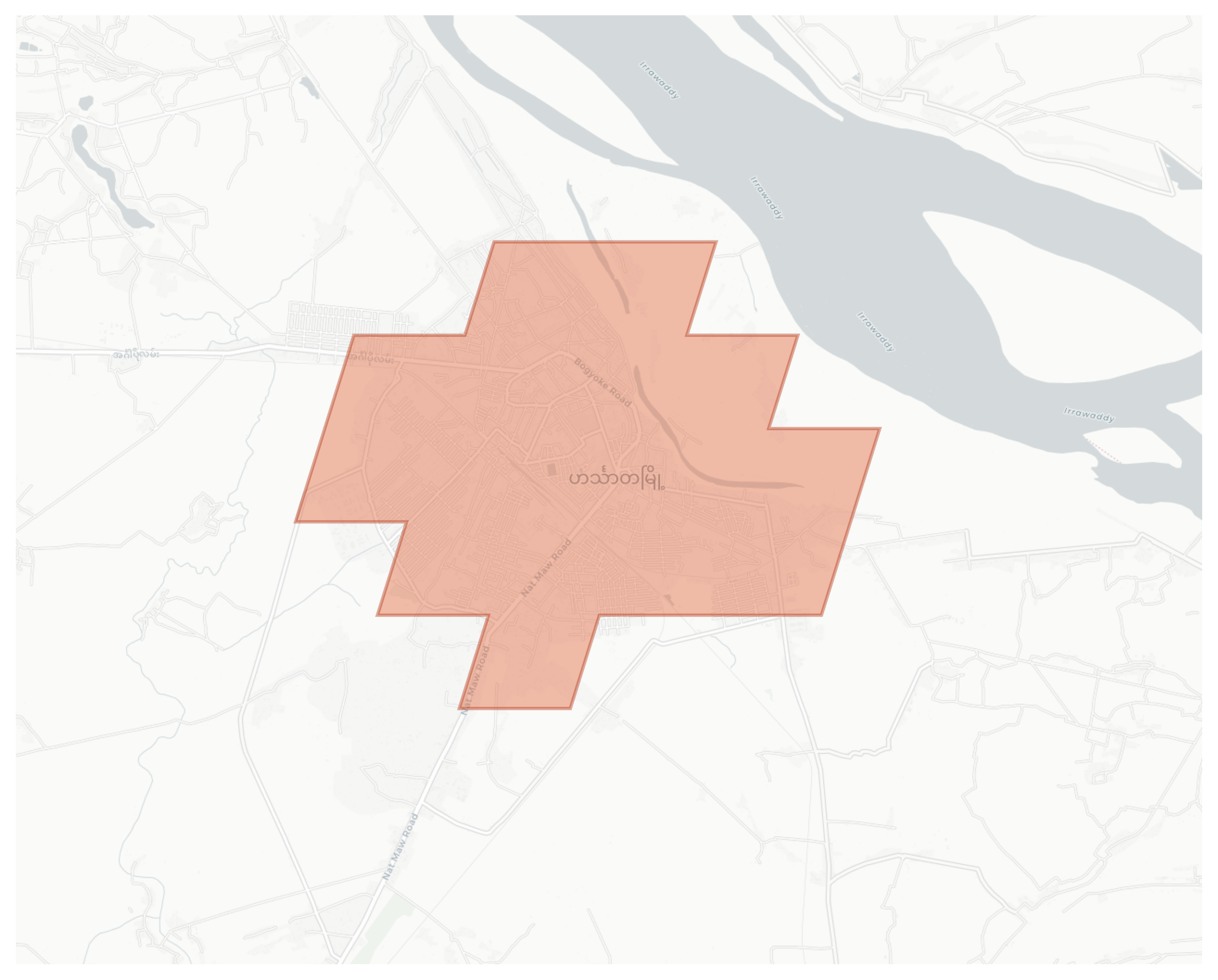 Hinthada geographic map