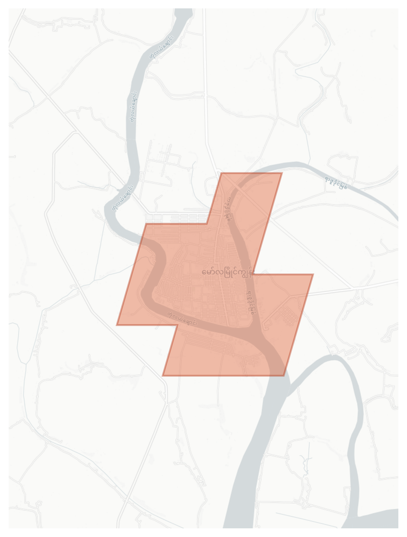 Mawlamyinegyunn geographic map
