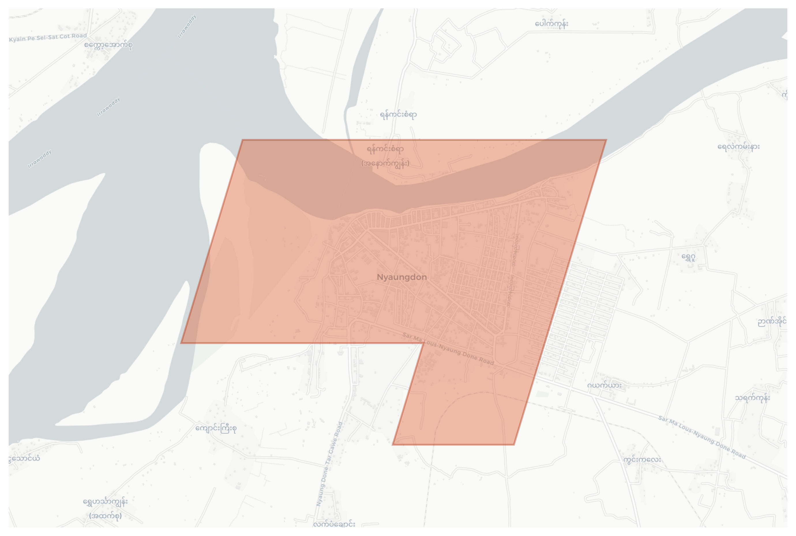 Nyaungdon geographic map