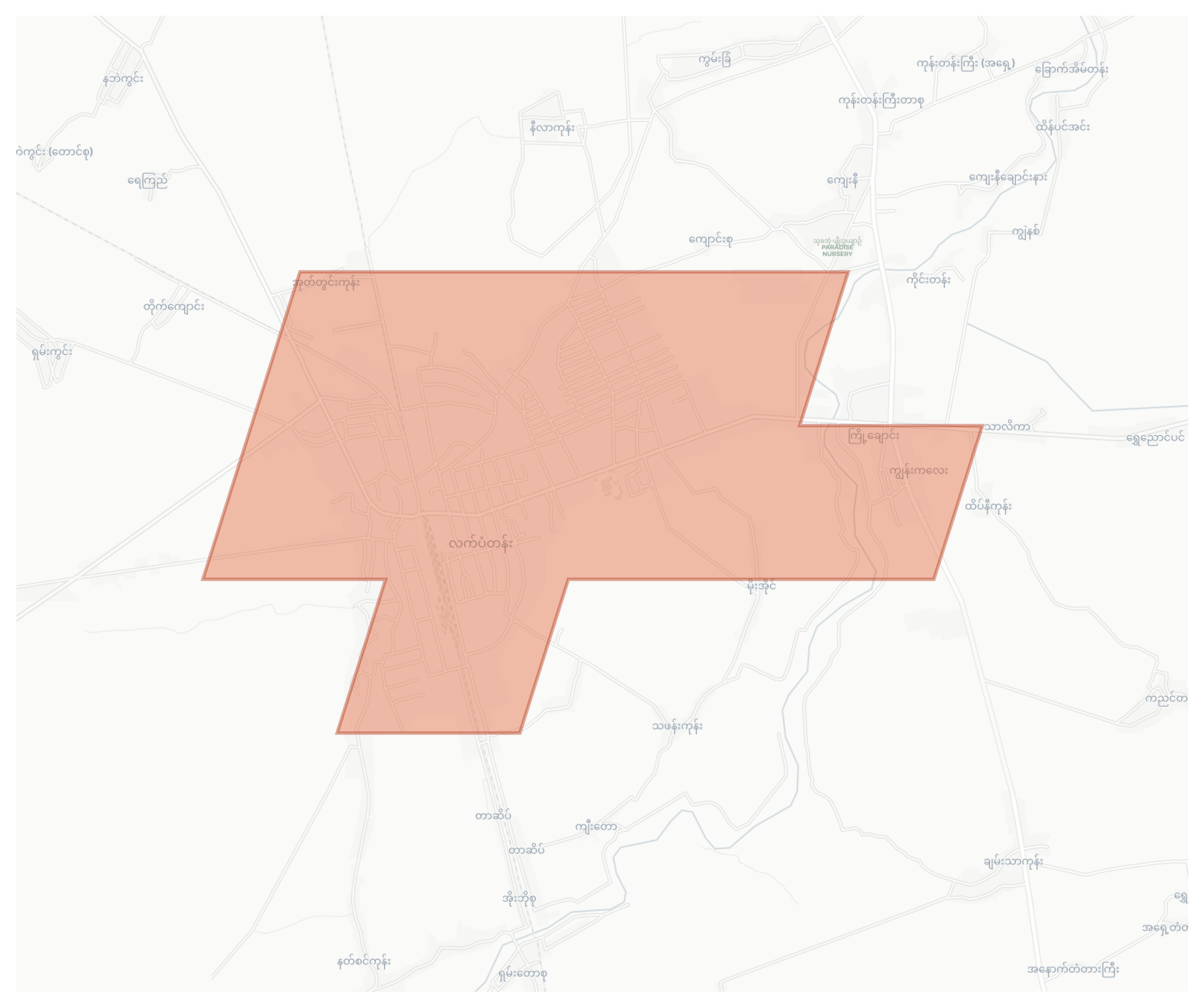 Letpadan geographic map