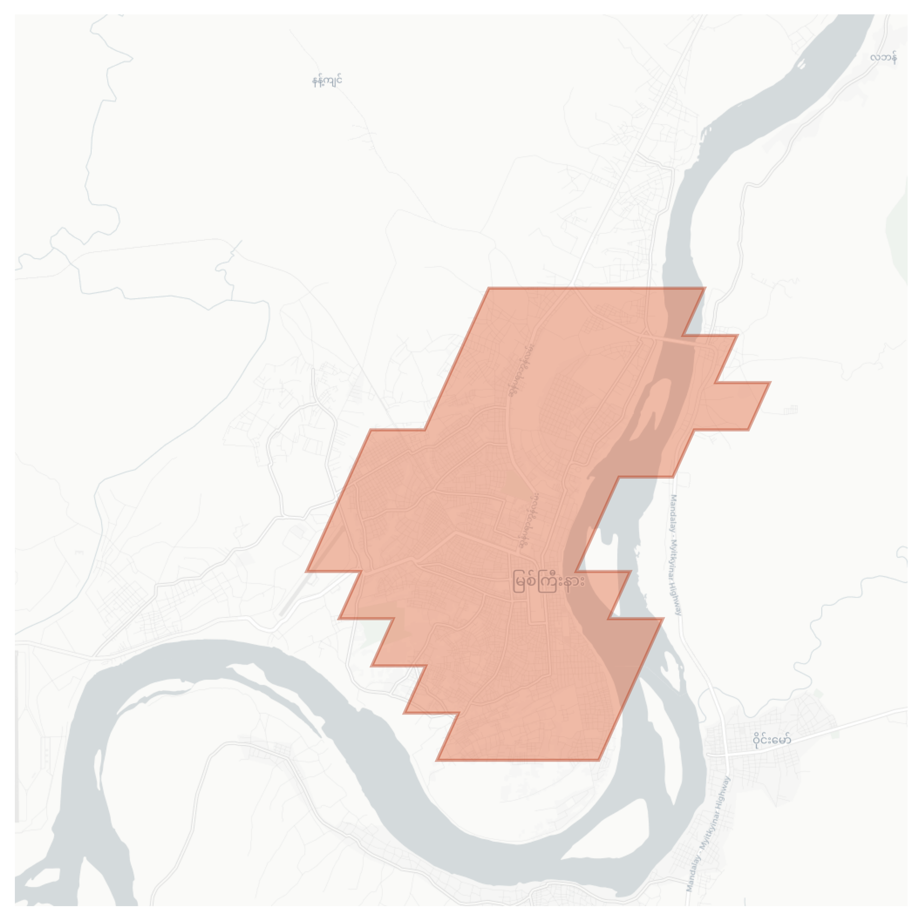 Myitkyina geographic map