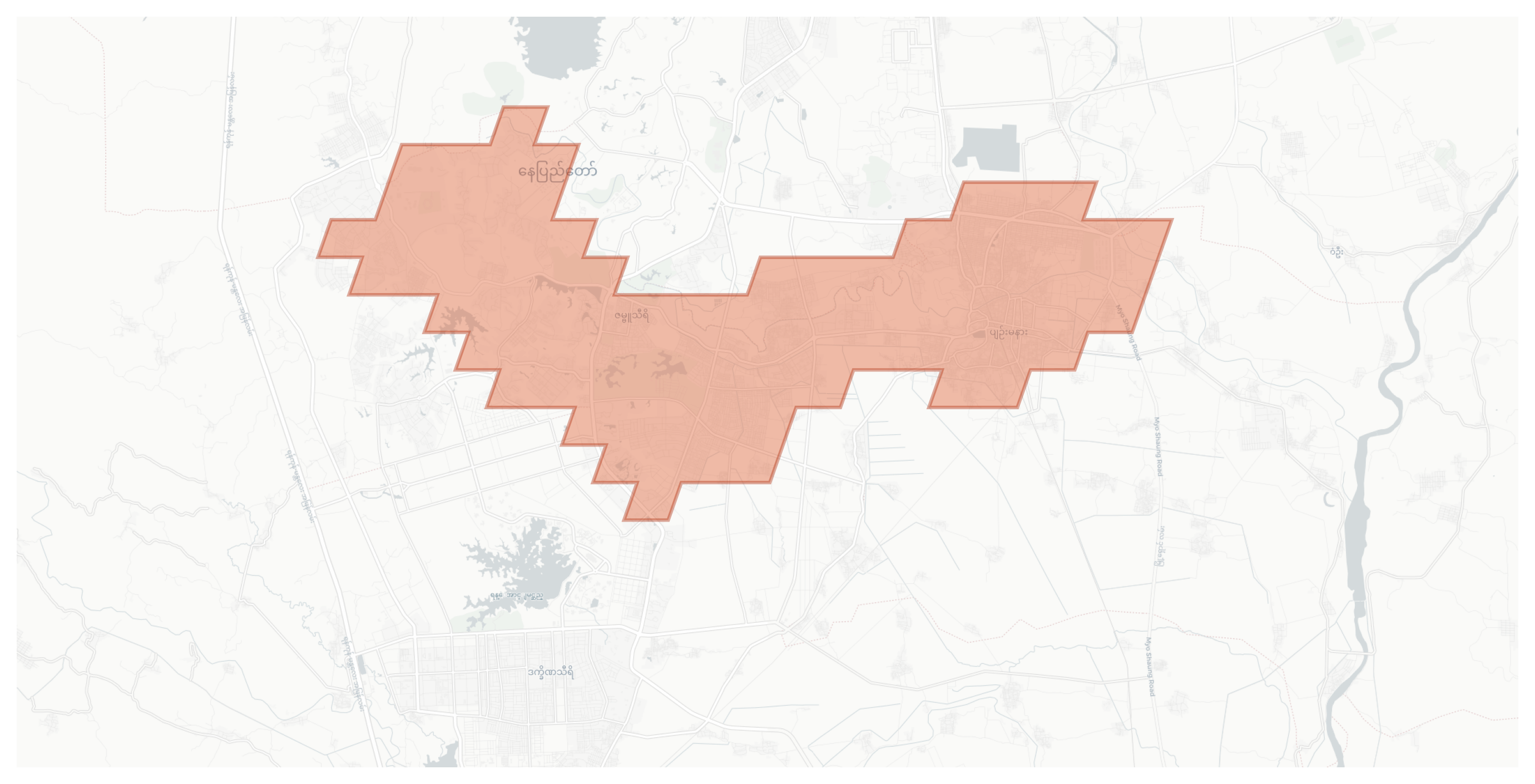 Pyinmana [Nay Pyi Taw] geographic map