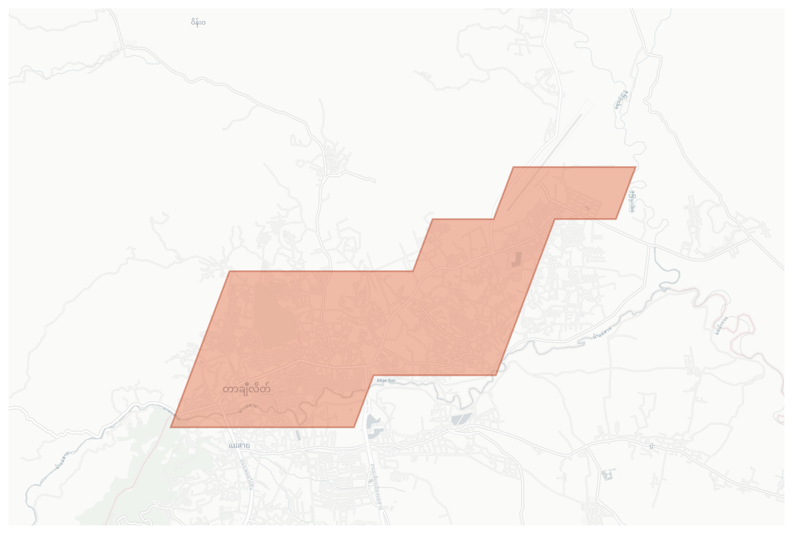 Tachileik geographic map