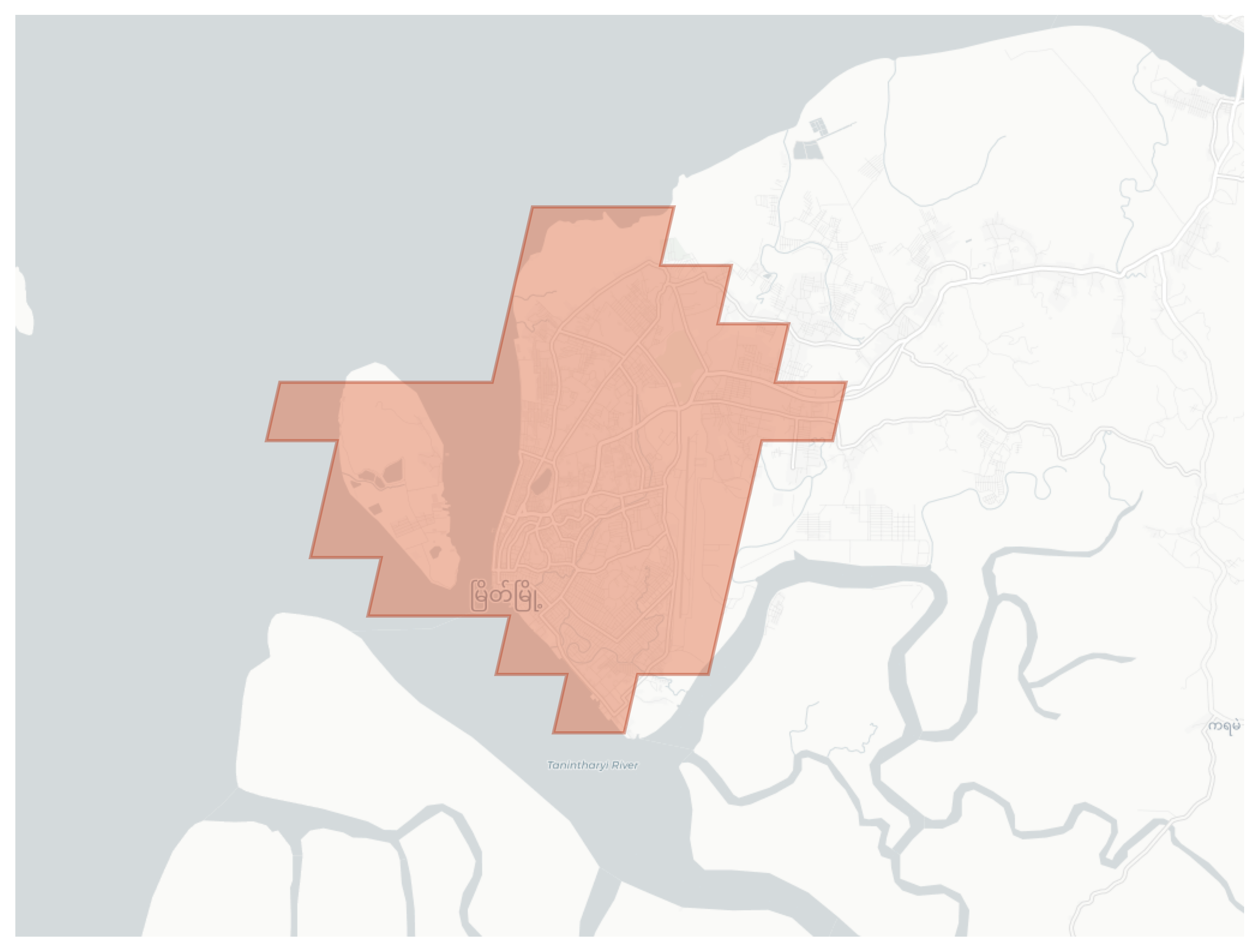 Myeik geographic map