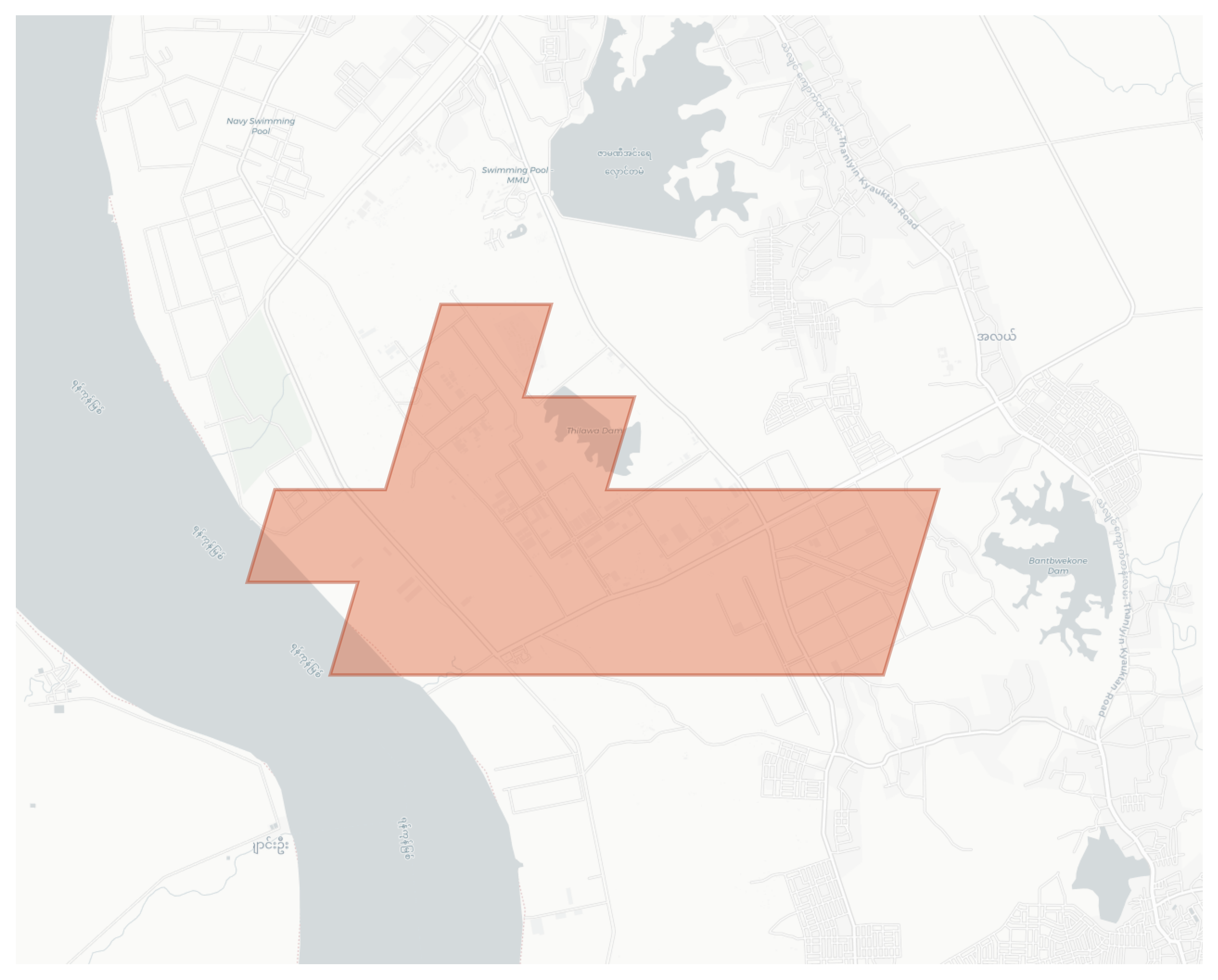Thilawa geographic map