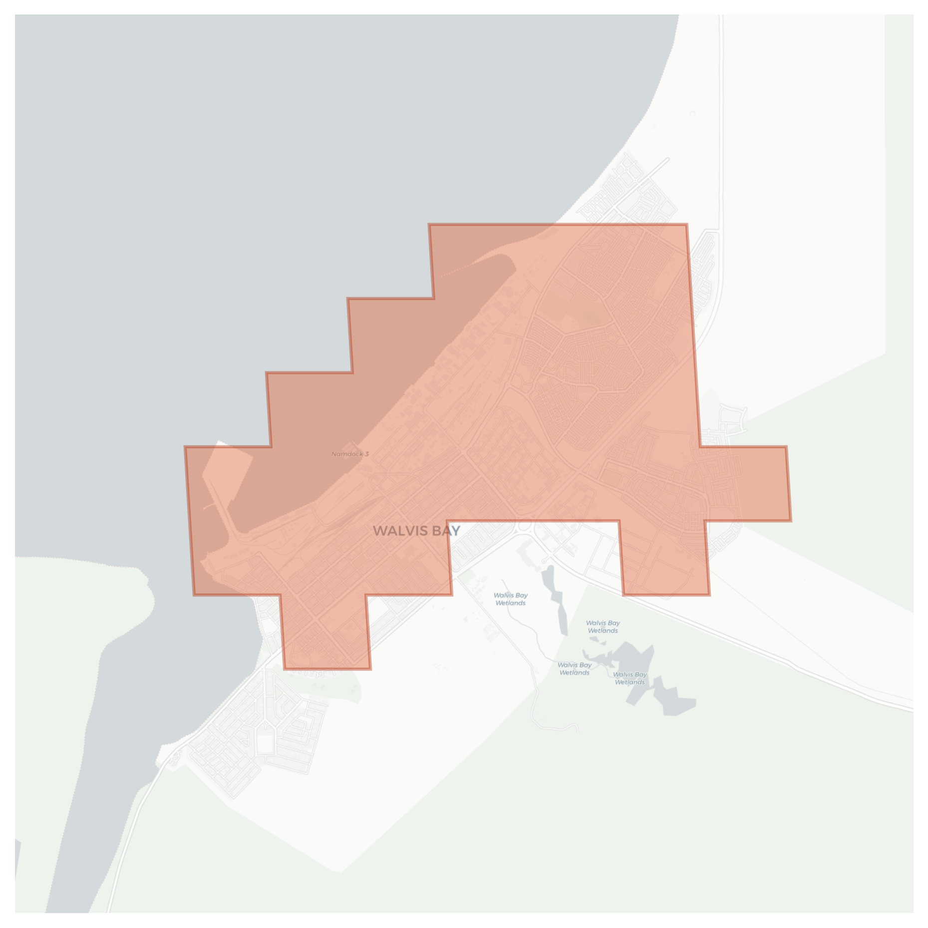Walvis Bay geographic map