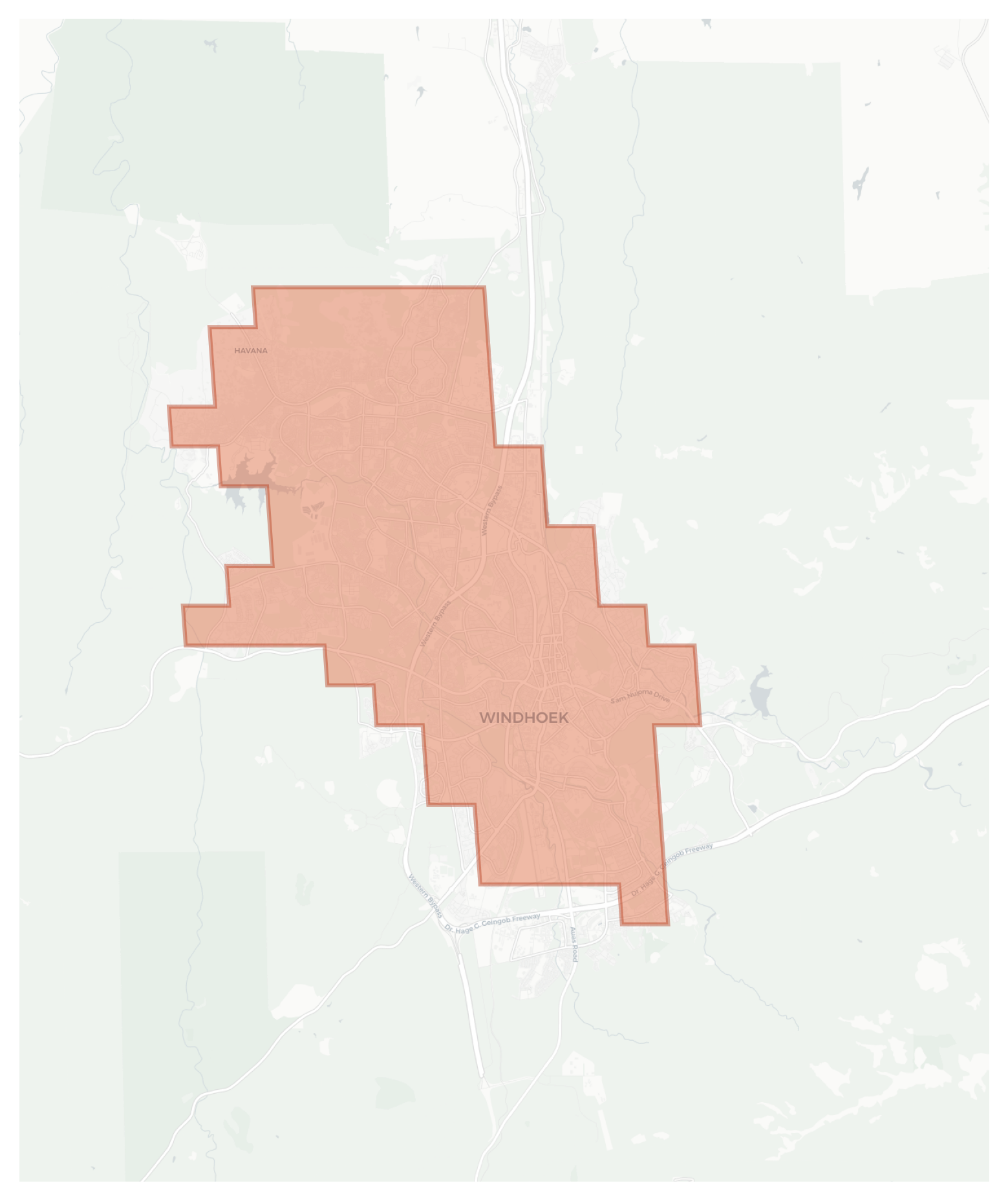 Windhoek geographic map