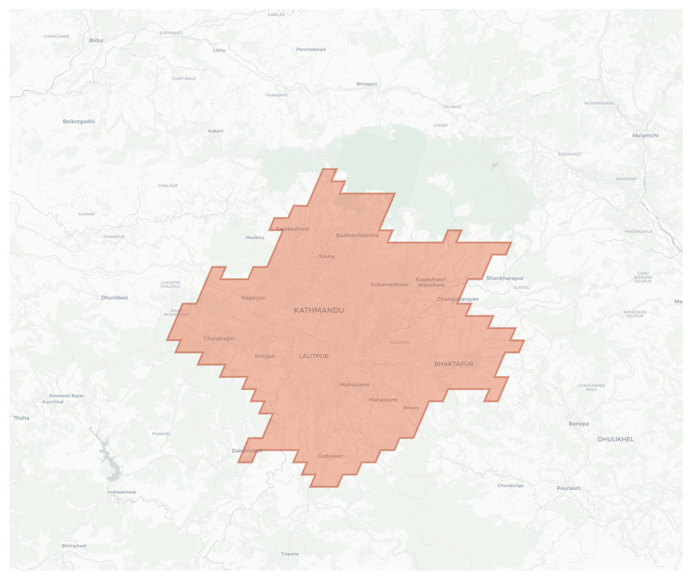 Kathmandu geographic map