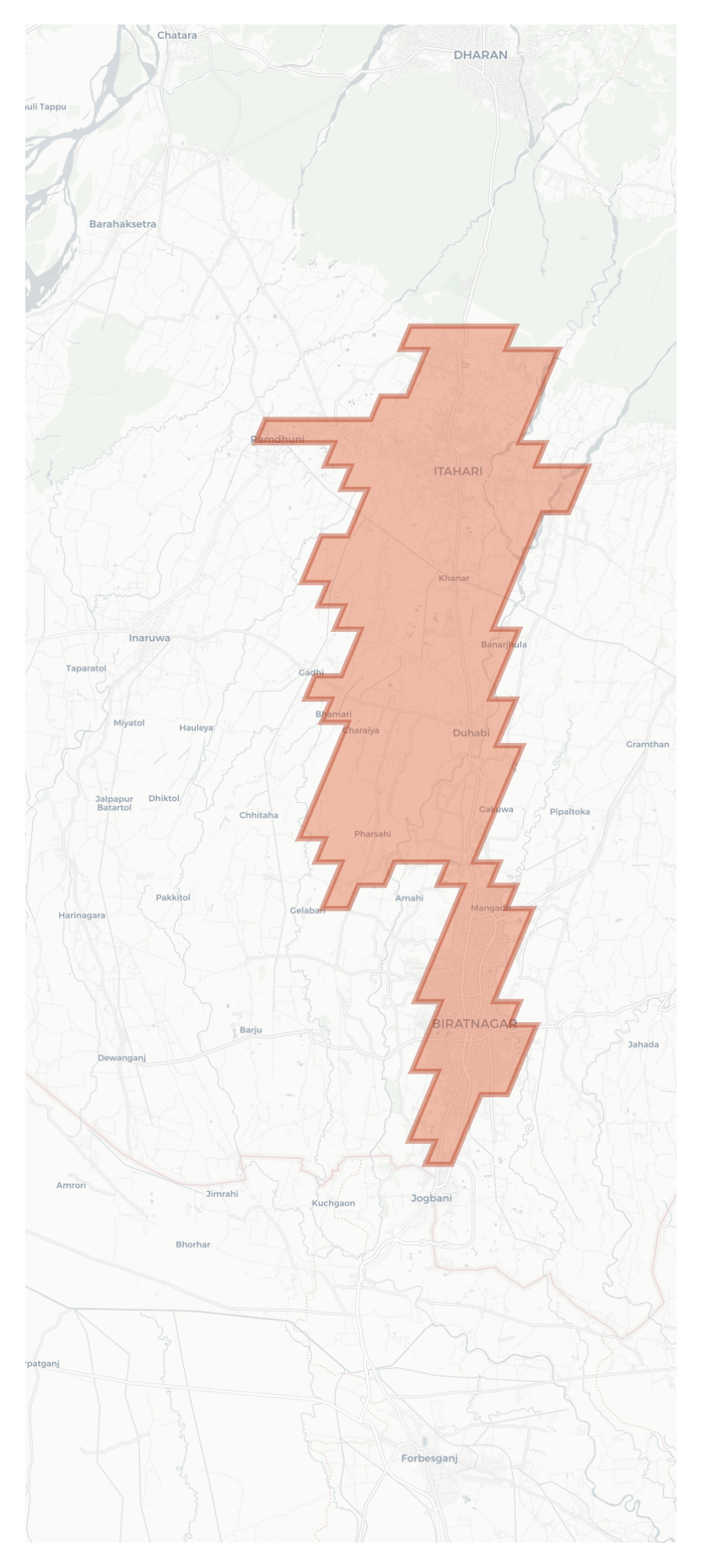 Biratnagar geographic map