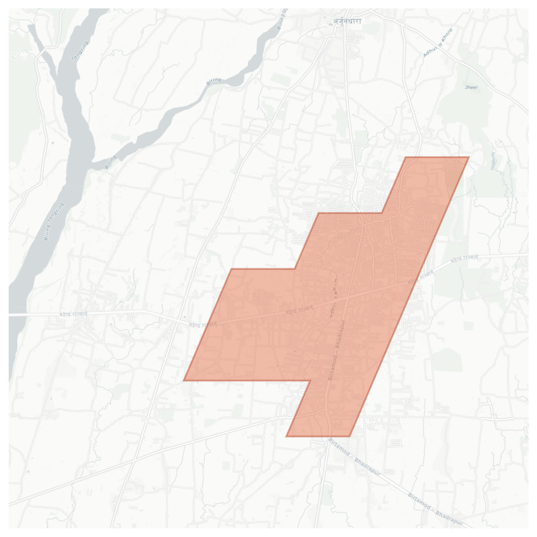 Birtamod geographic map