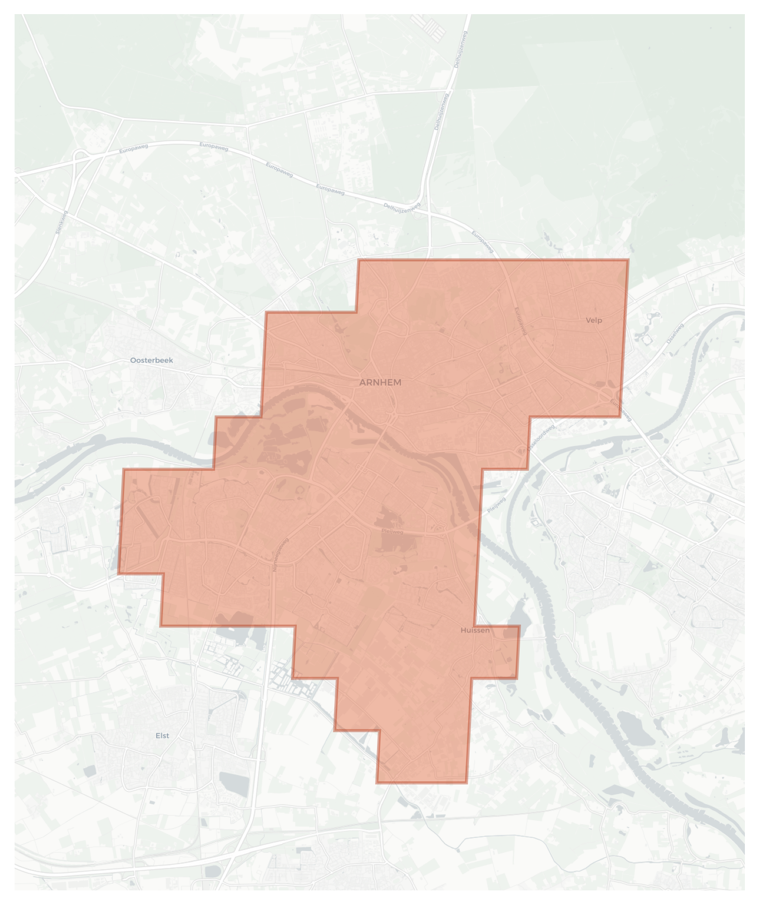 Arnhem geographic map