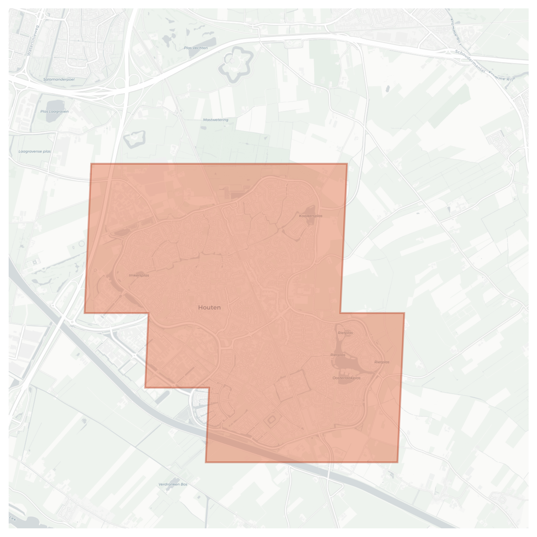 Houten geographic map