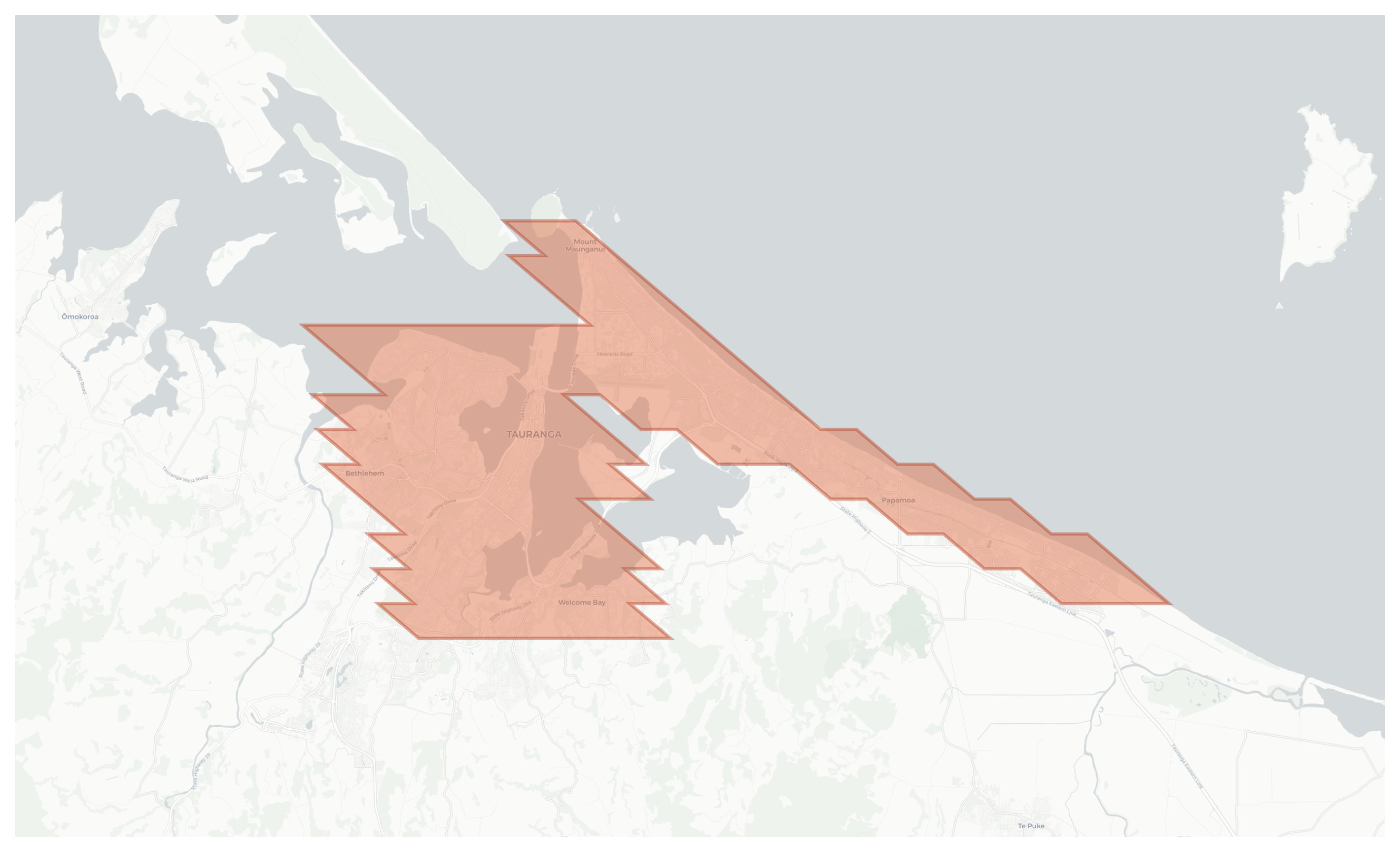 Tauranga geographic map