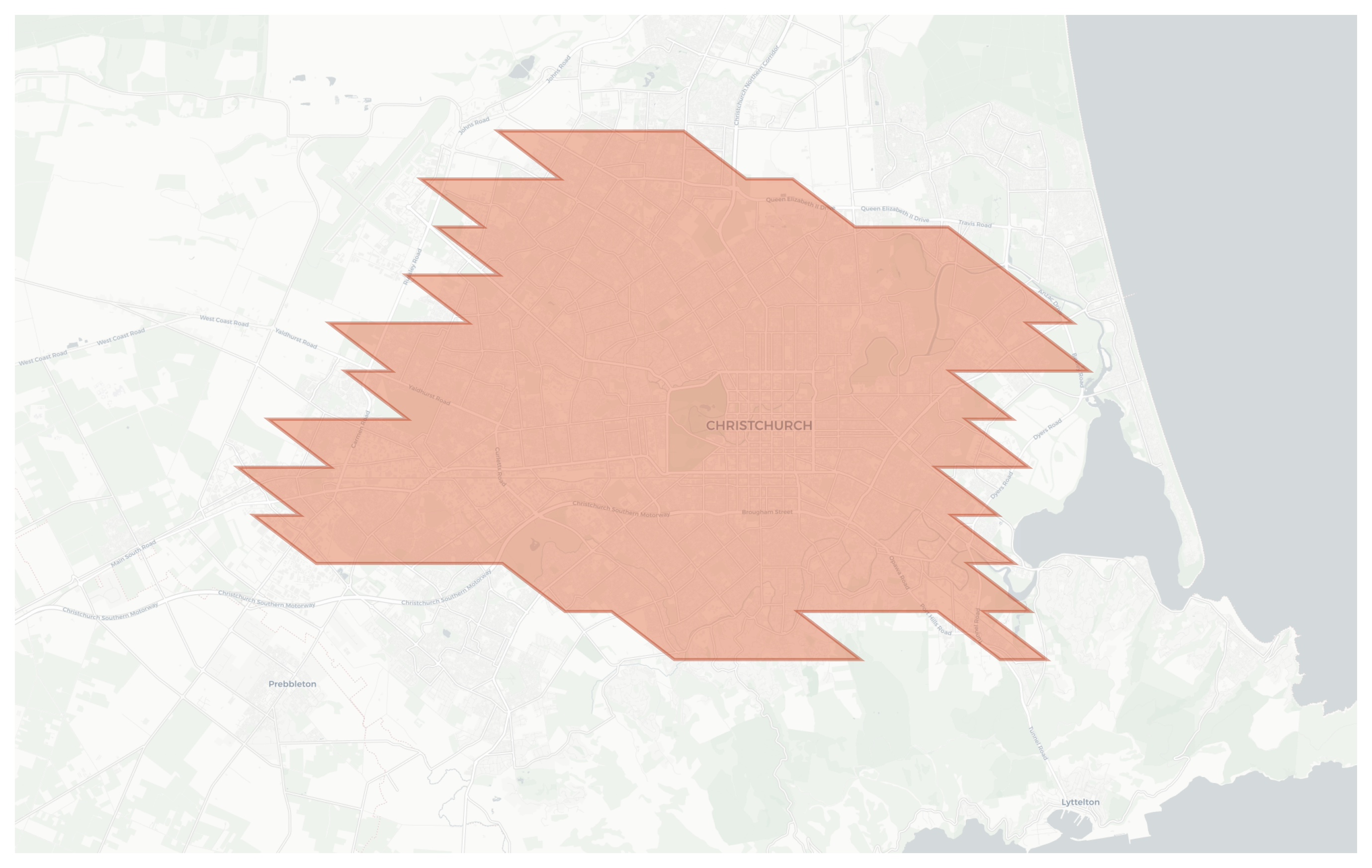 Christchurch geographic map