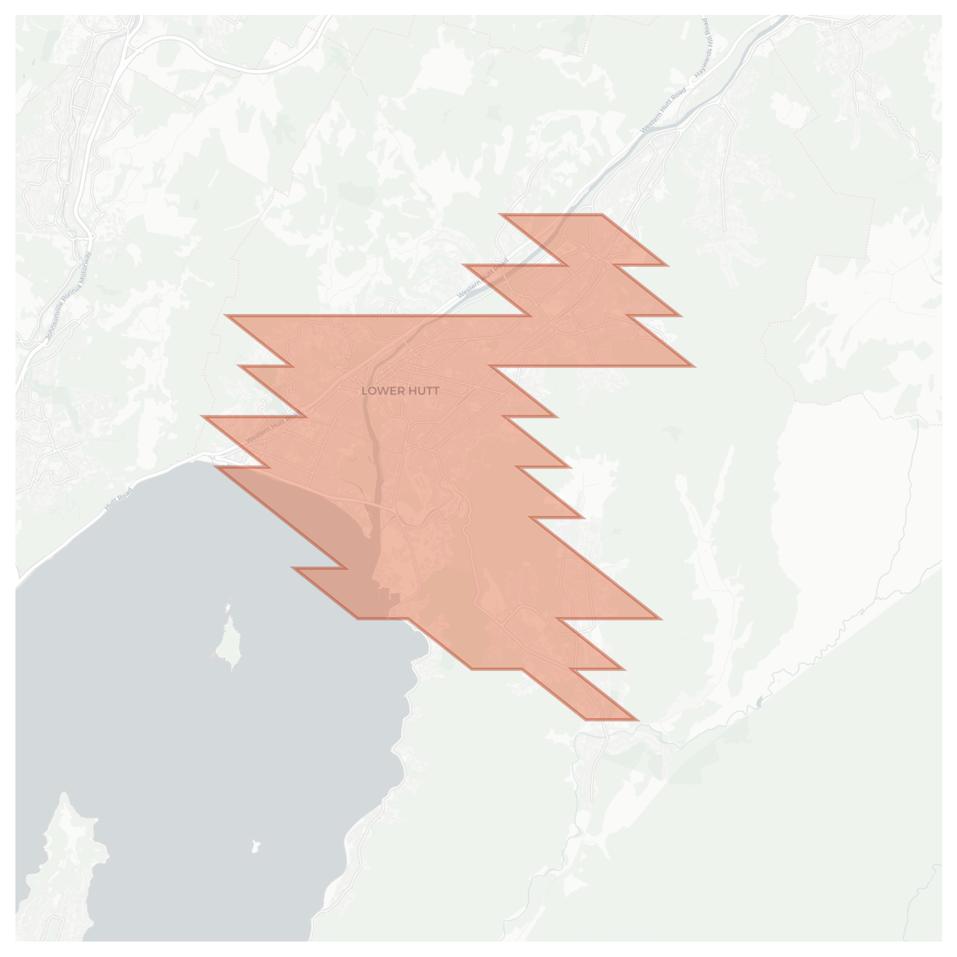 Lower Hutt geographic map