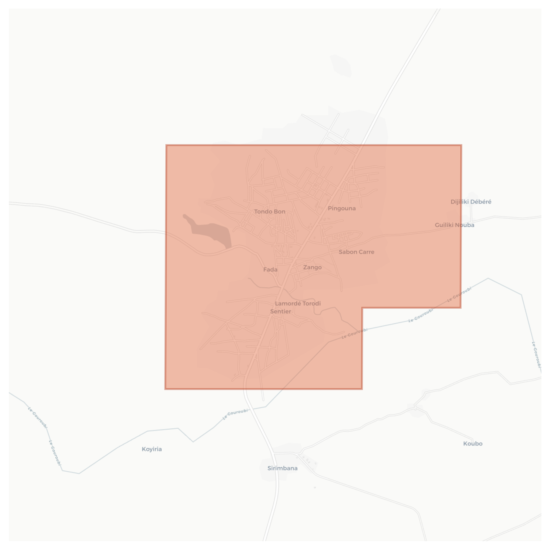 Torodi geographic map