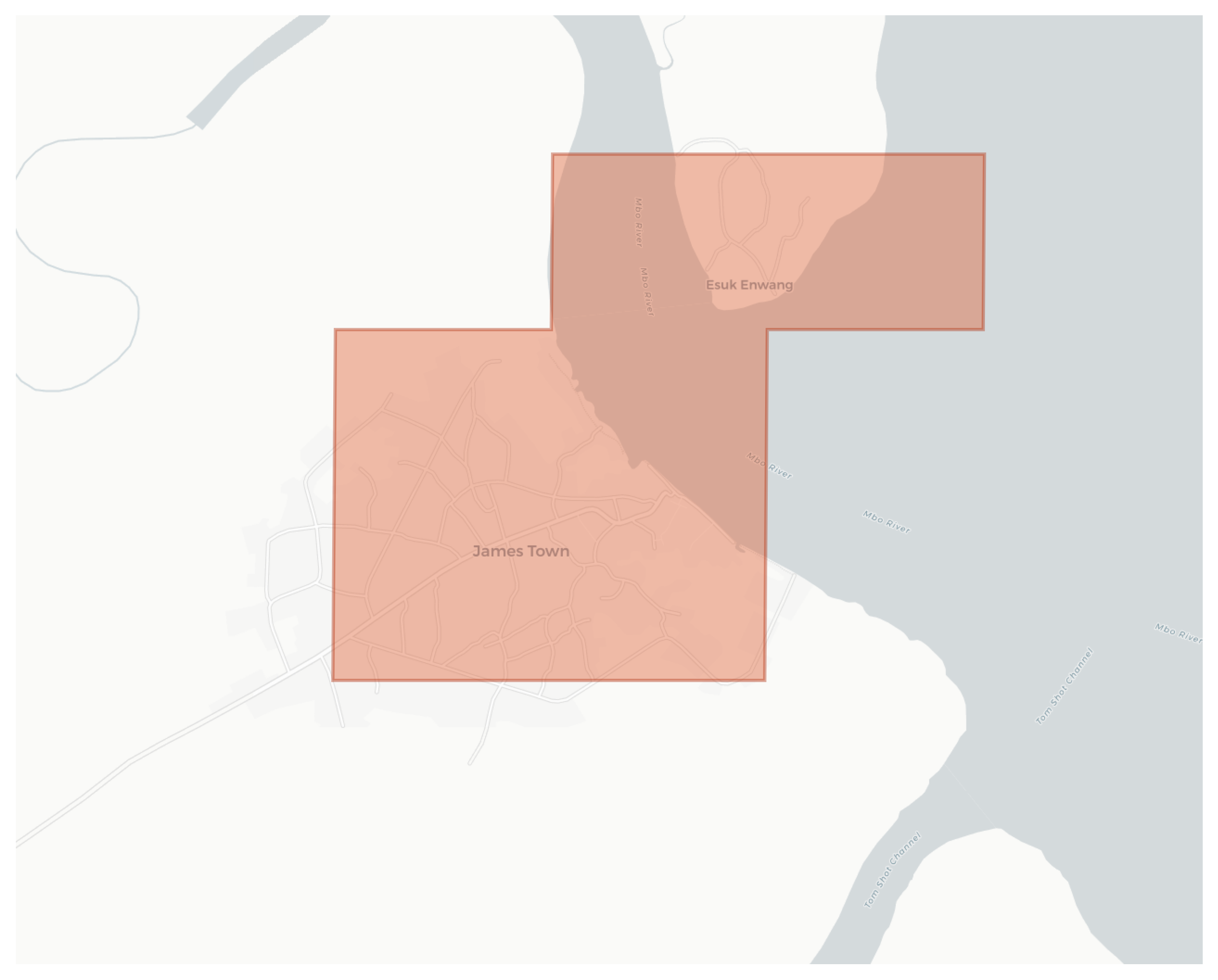 James Town geographic map
