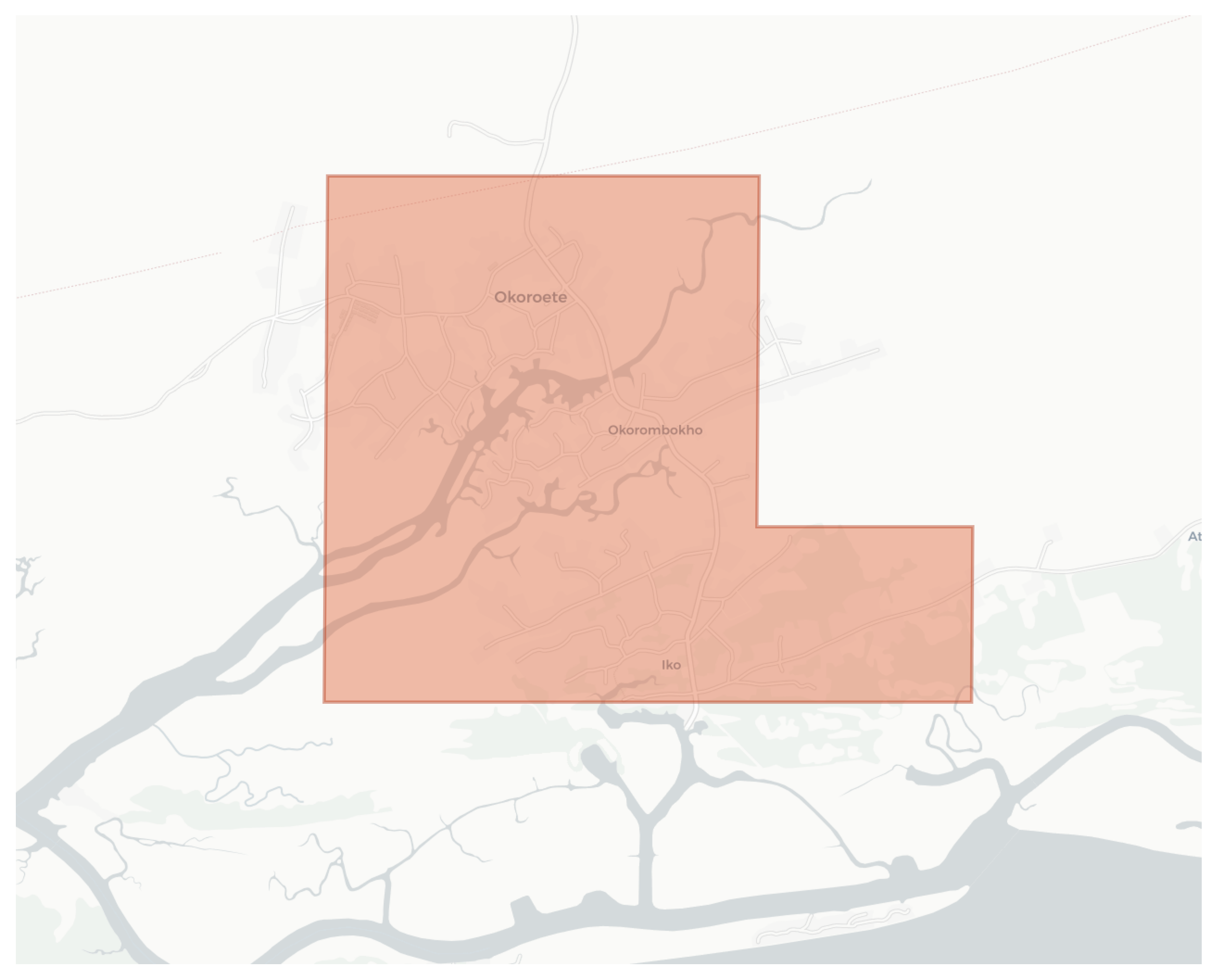 Okoroete geographic map