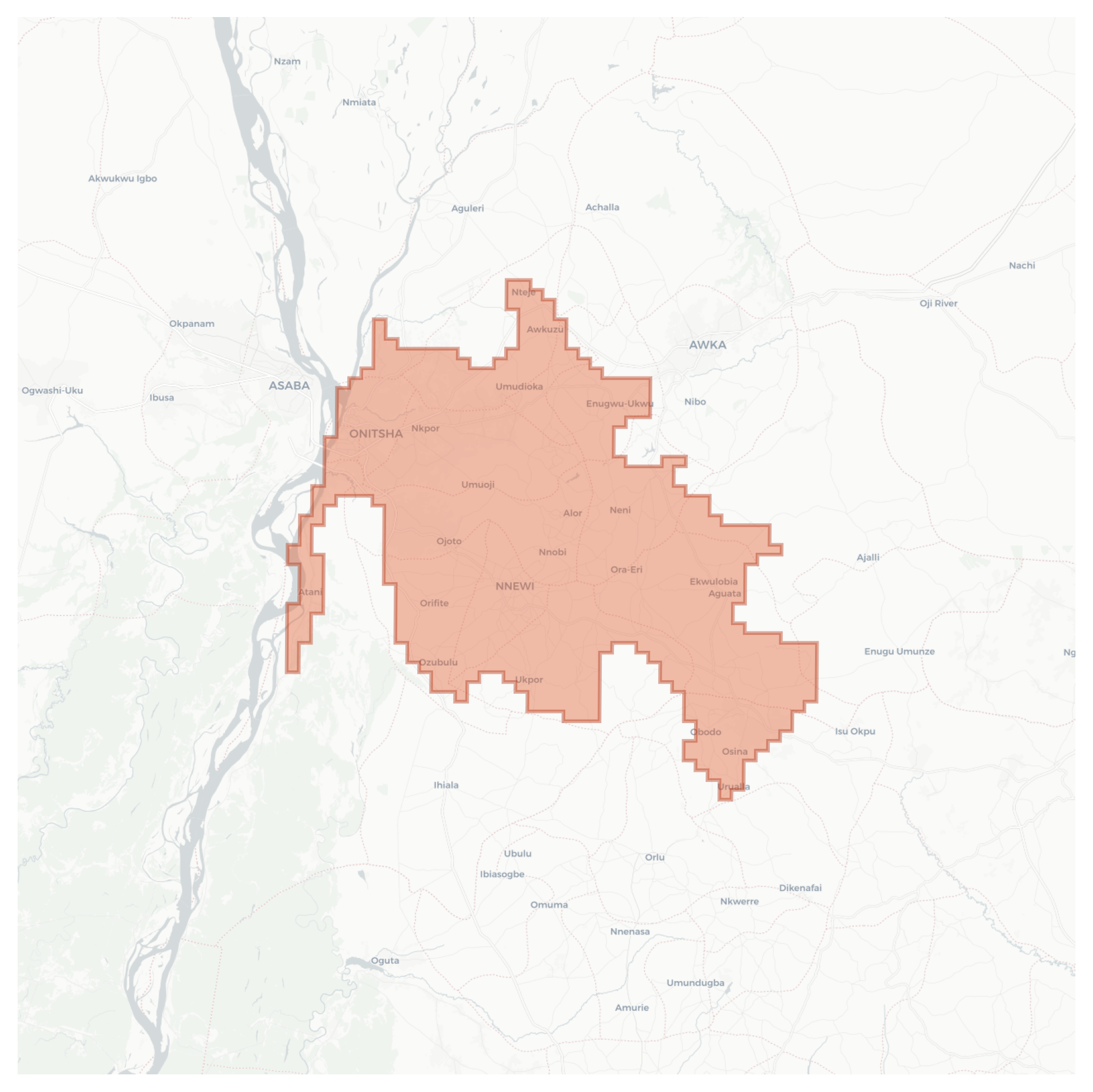 Onitsha geographic map
