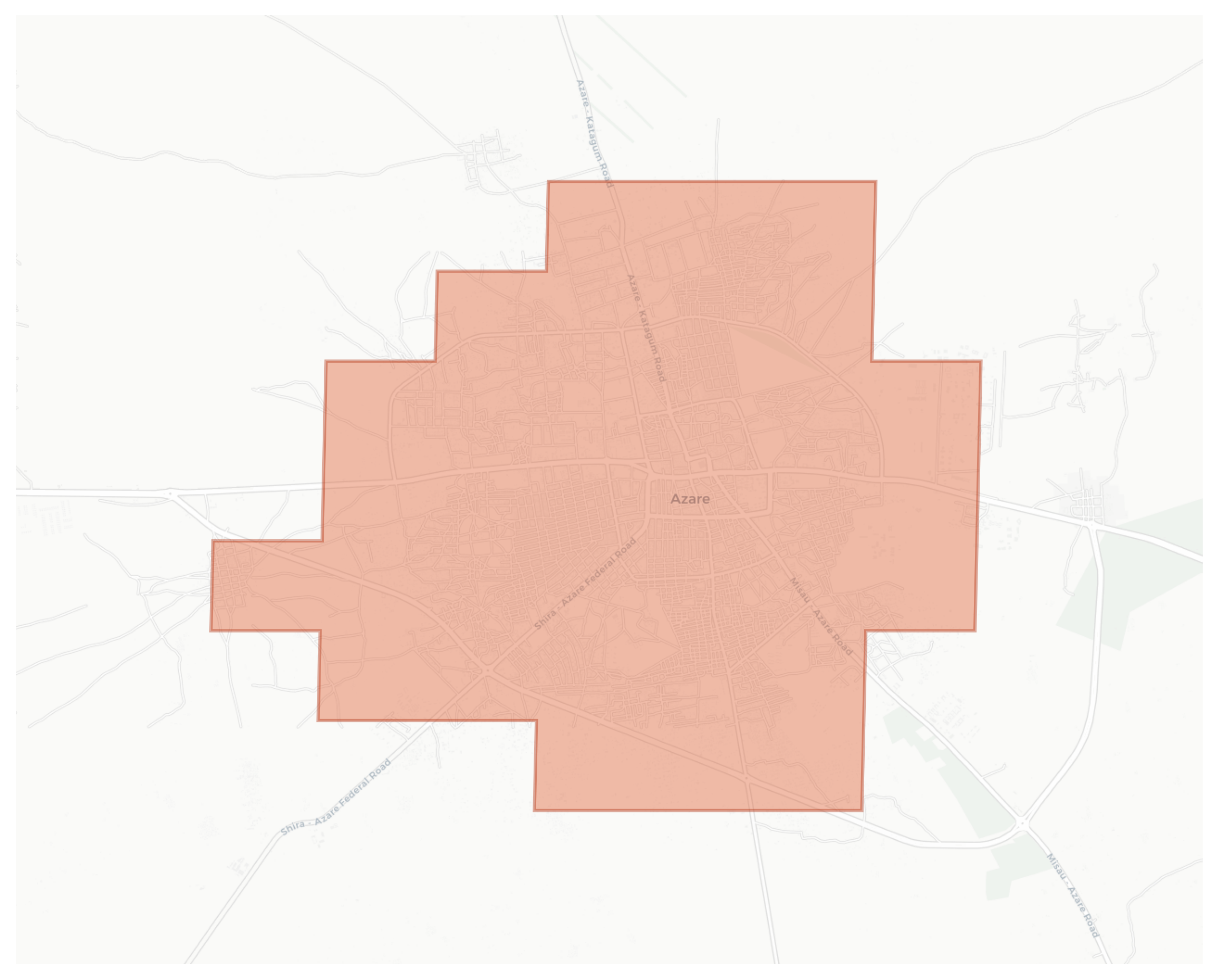 Azare geographic map