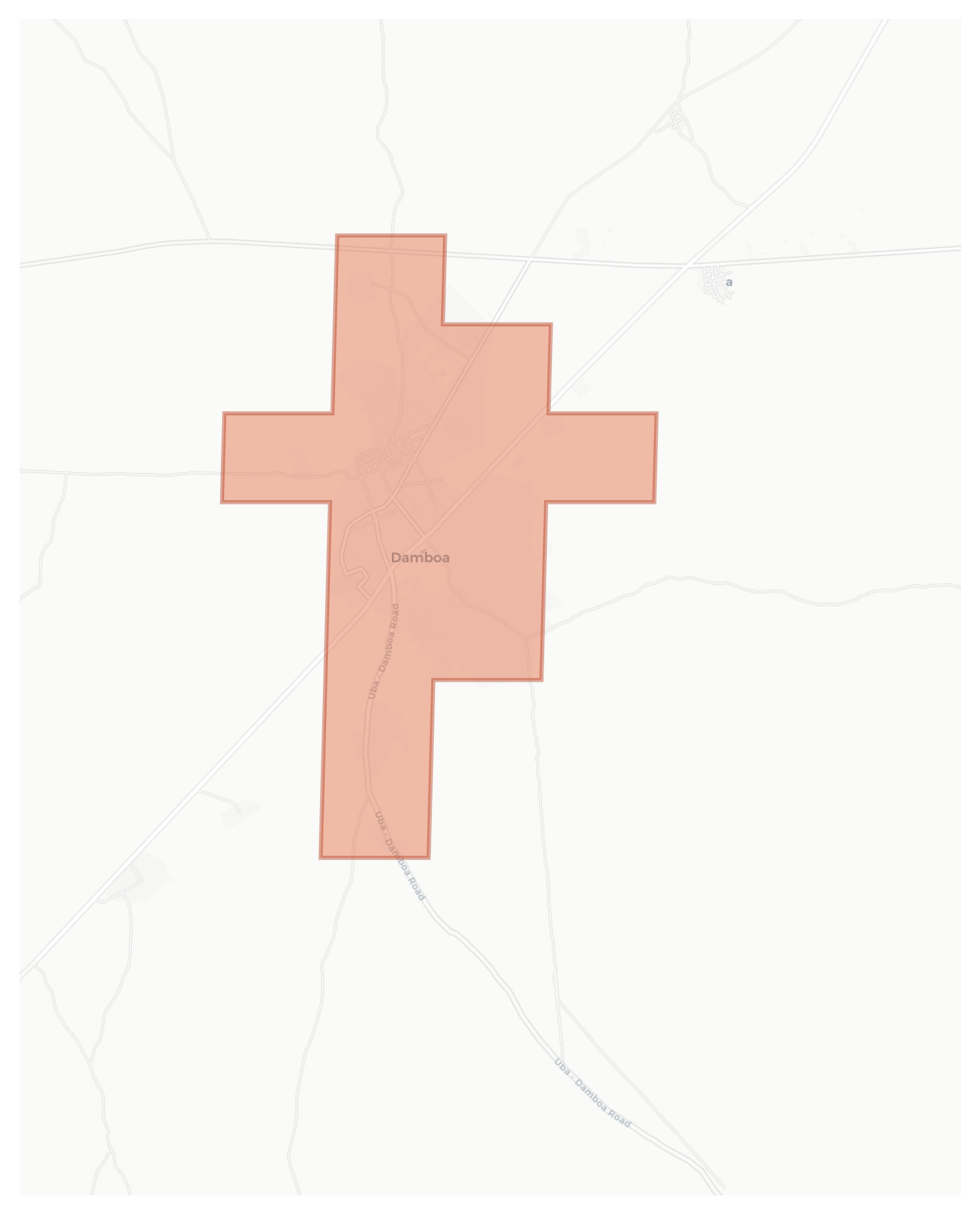 Damboa geographic map