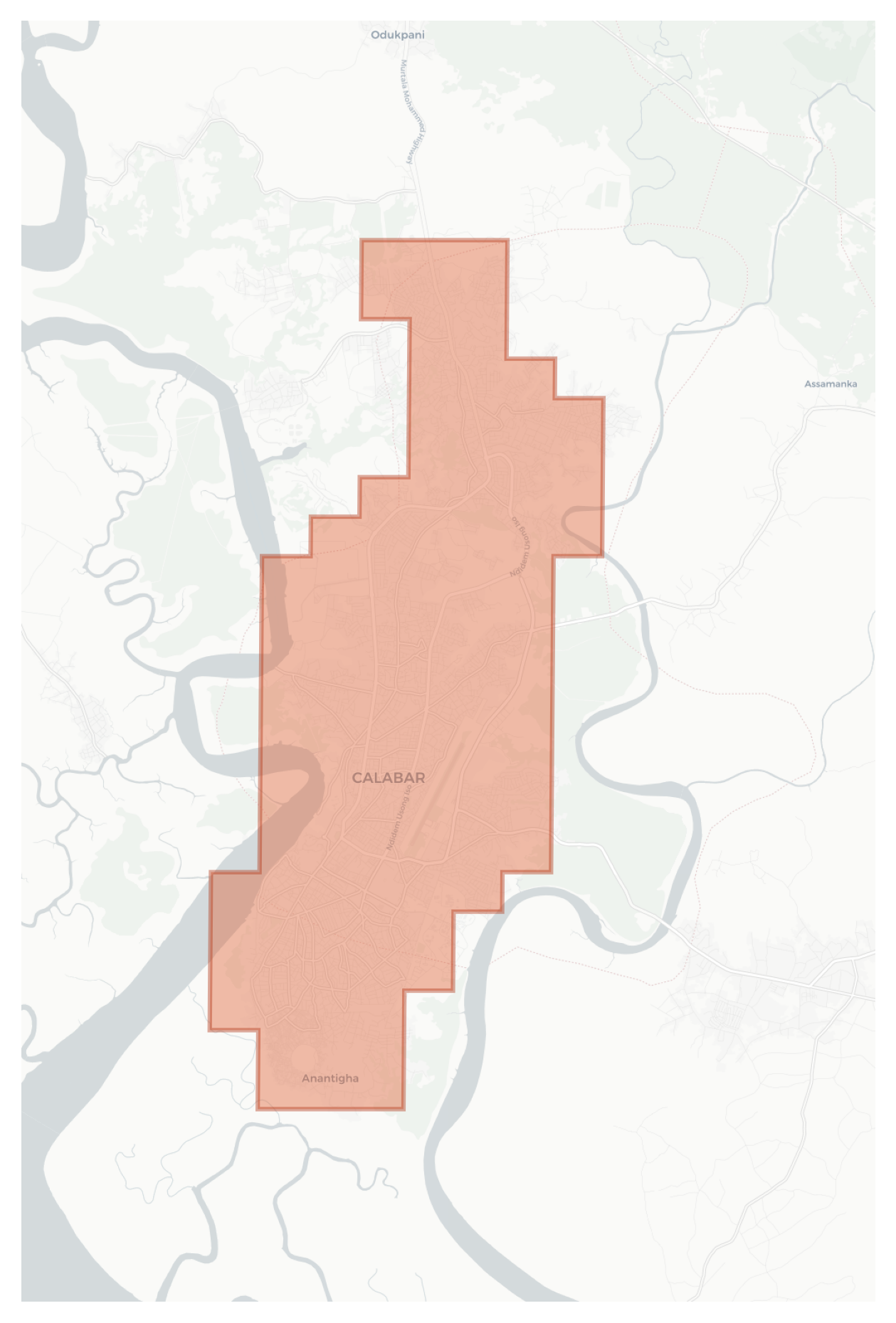 Calabar geographic map