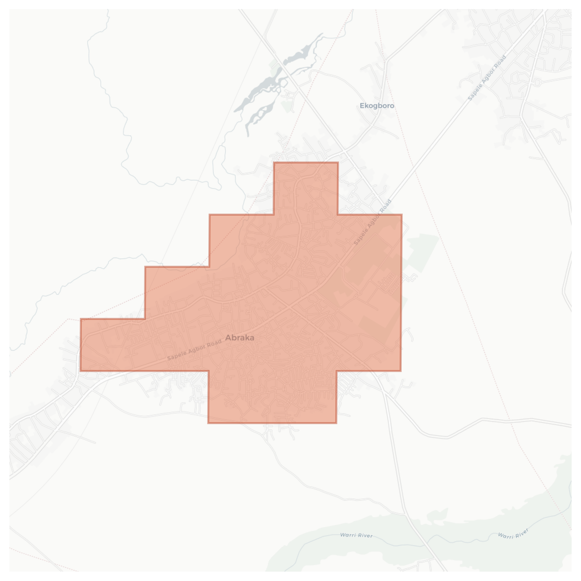 Abraka geographic map