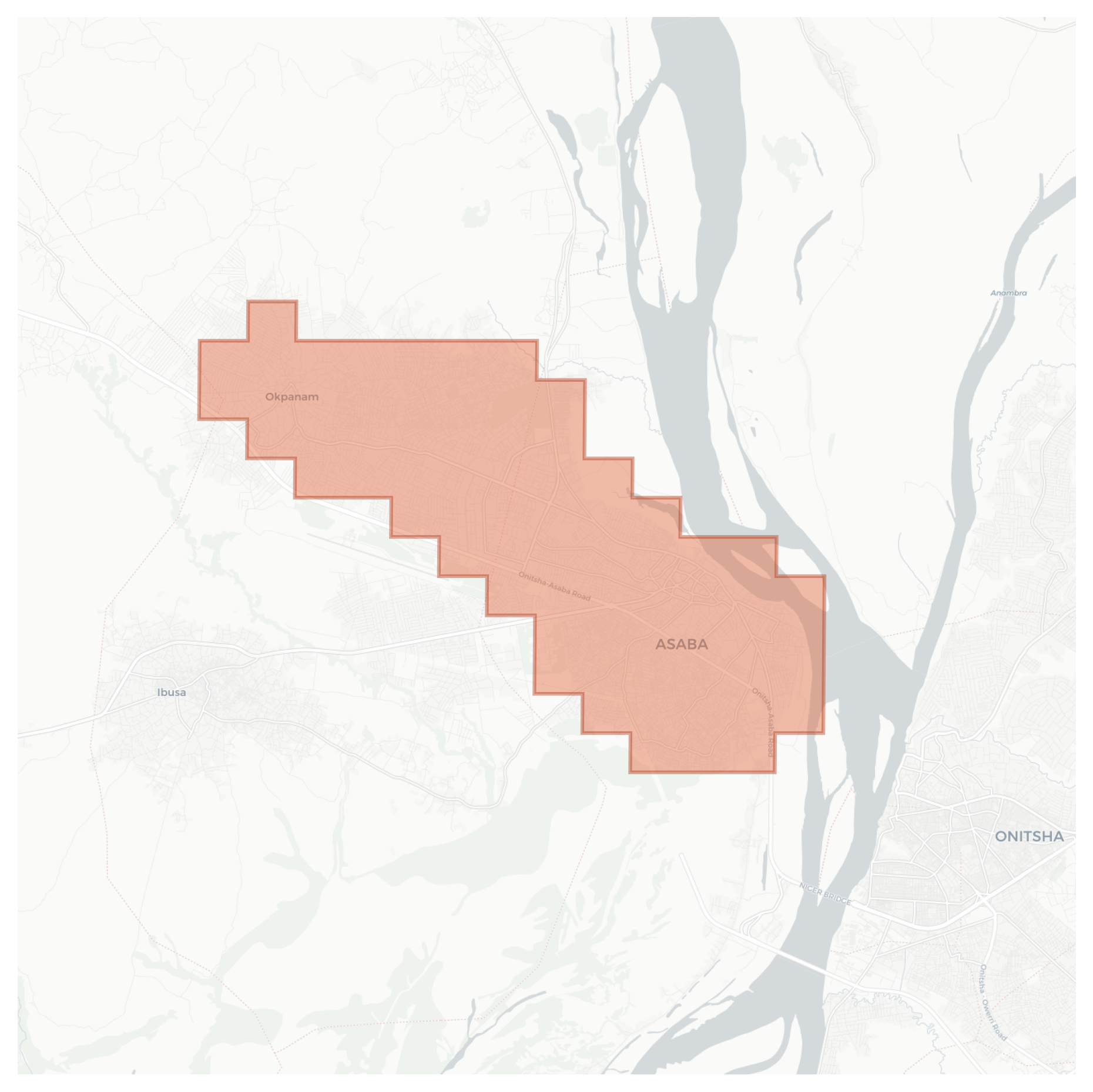 Asaba geographic map