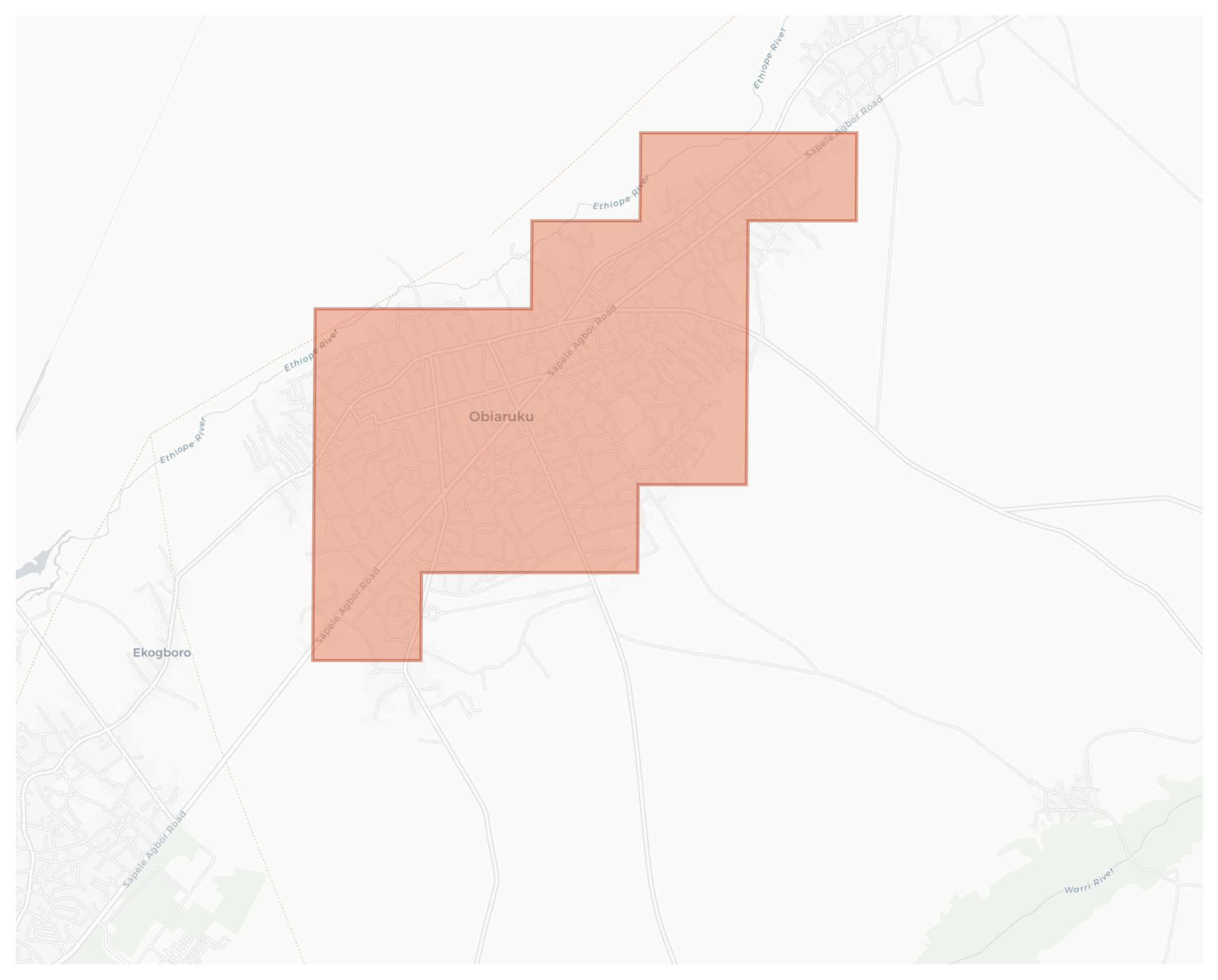 Obiaruku geographic map