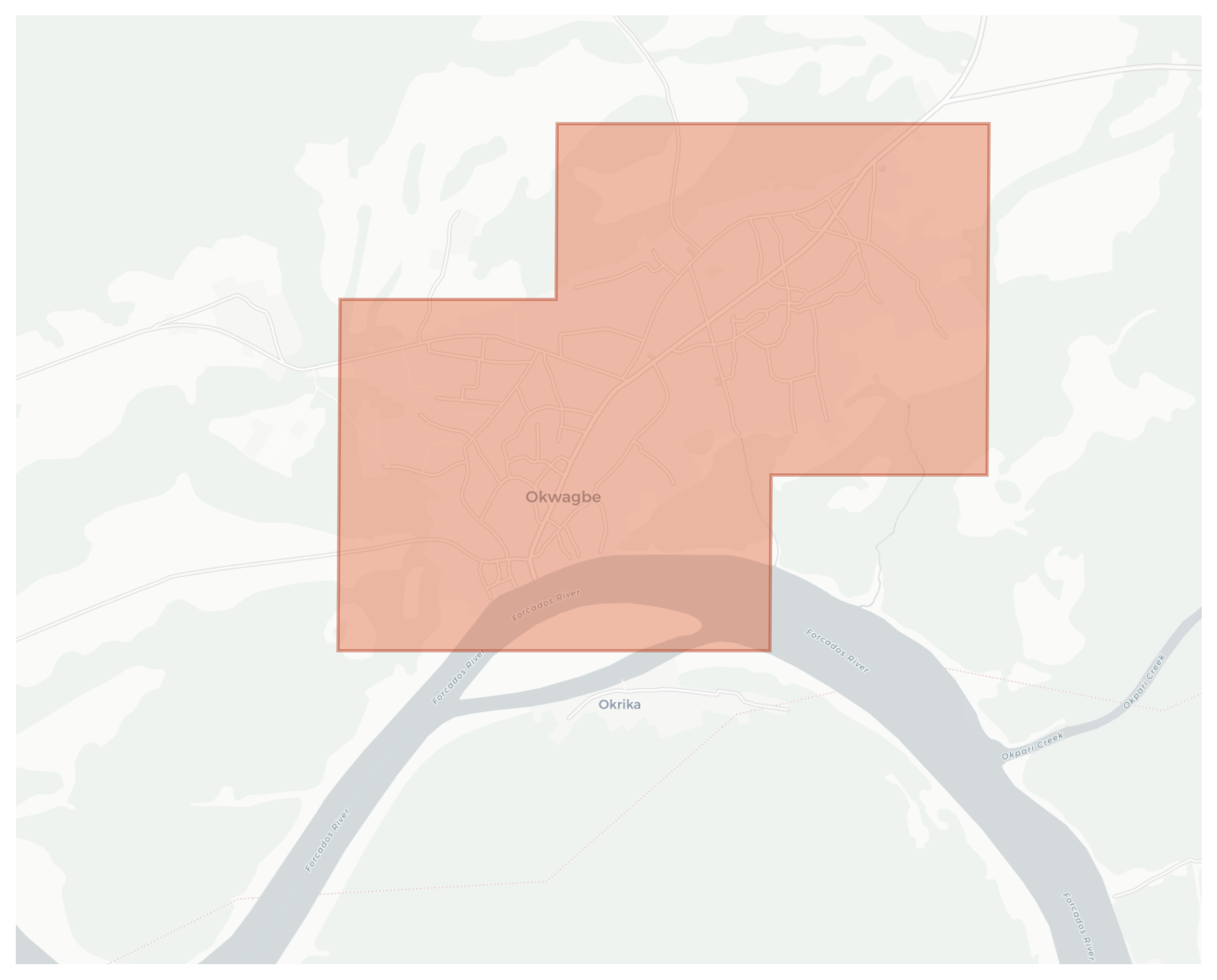 Okwagbe geographic map