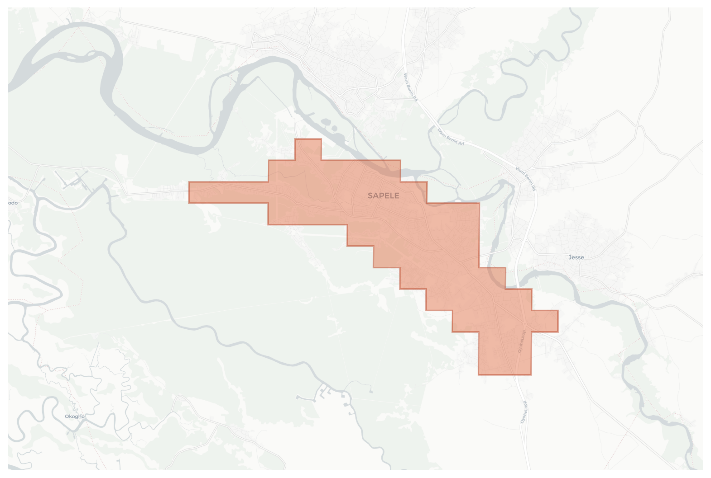 Sapele geographic map