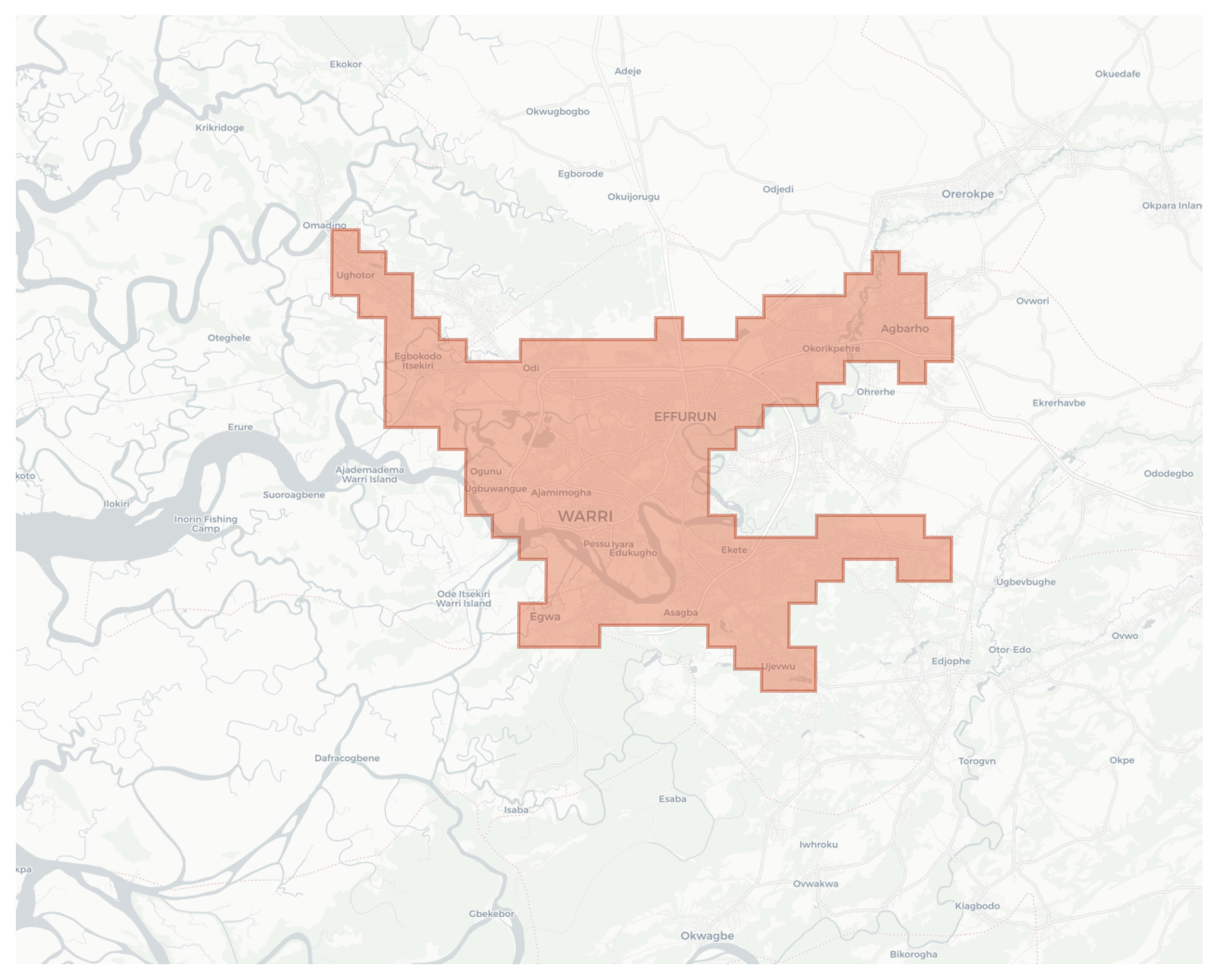 Warri geographic map