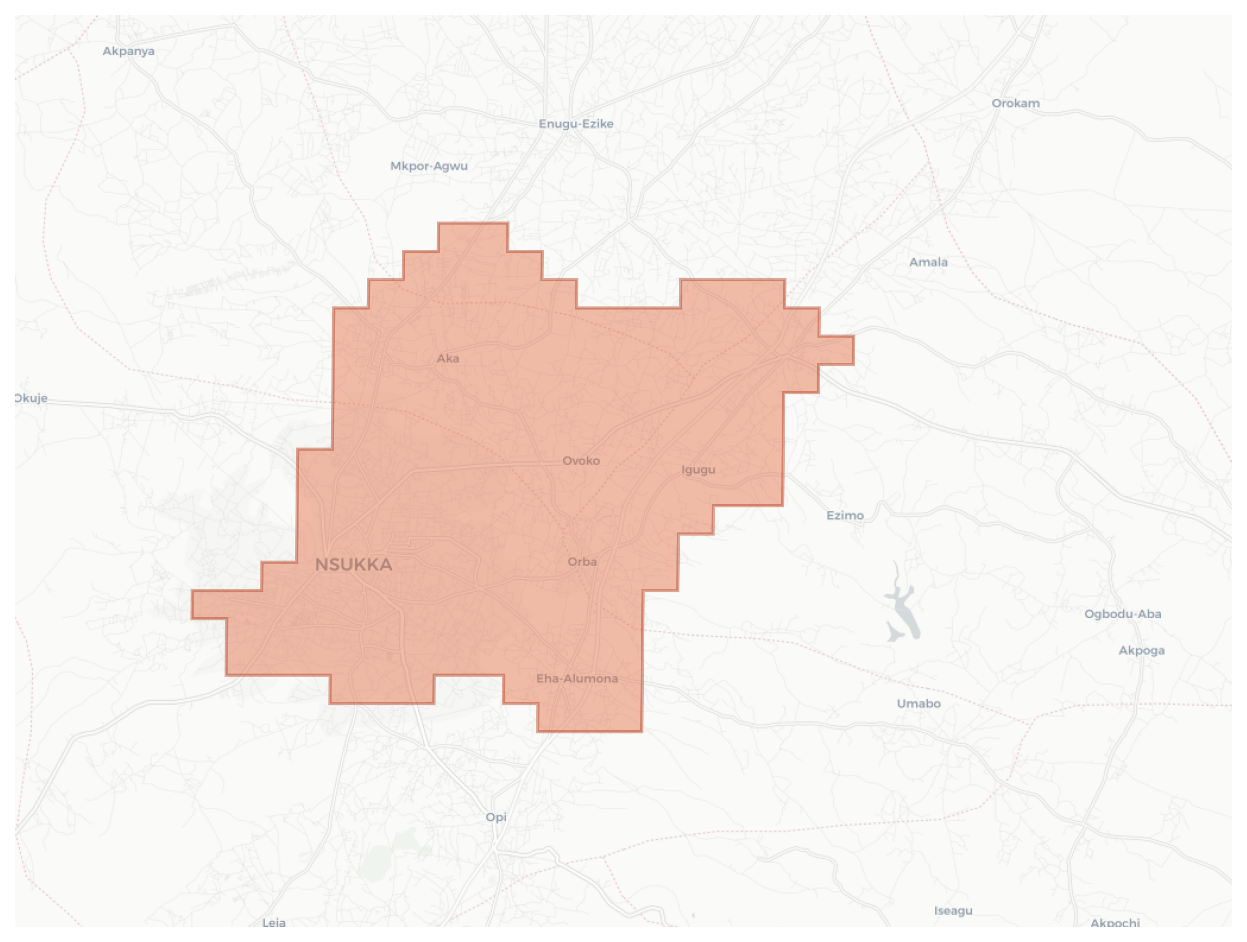 Nsukka geographic map