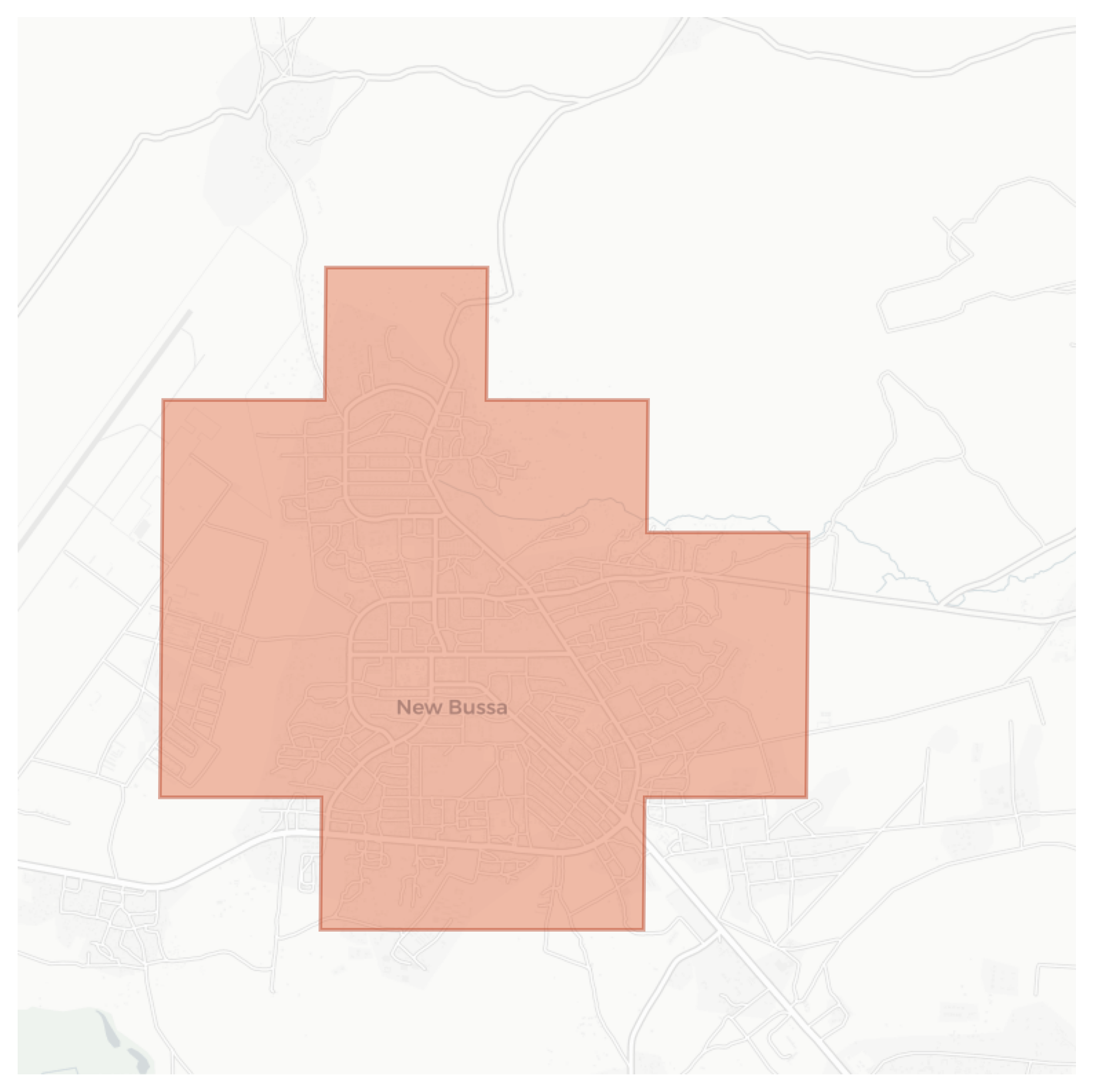 New Bussa geographic map