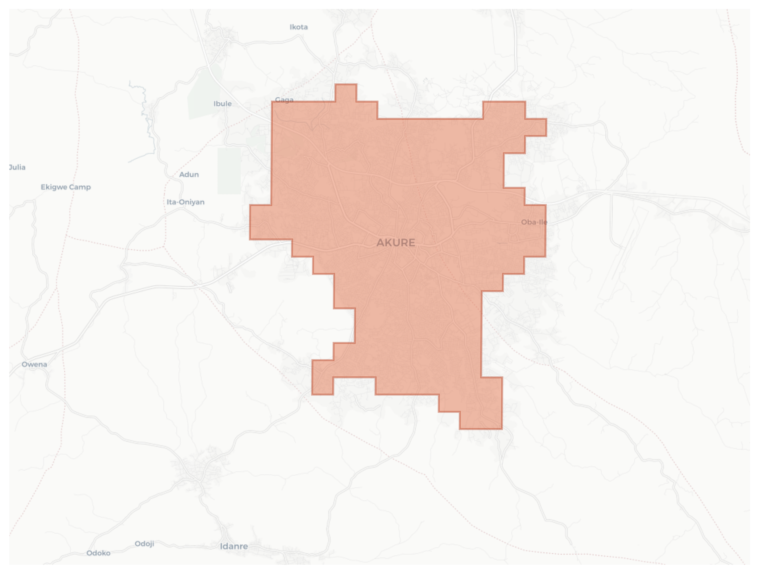 Akure geographic map