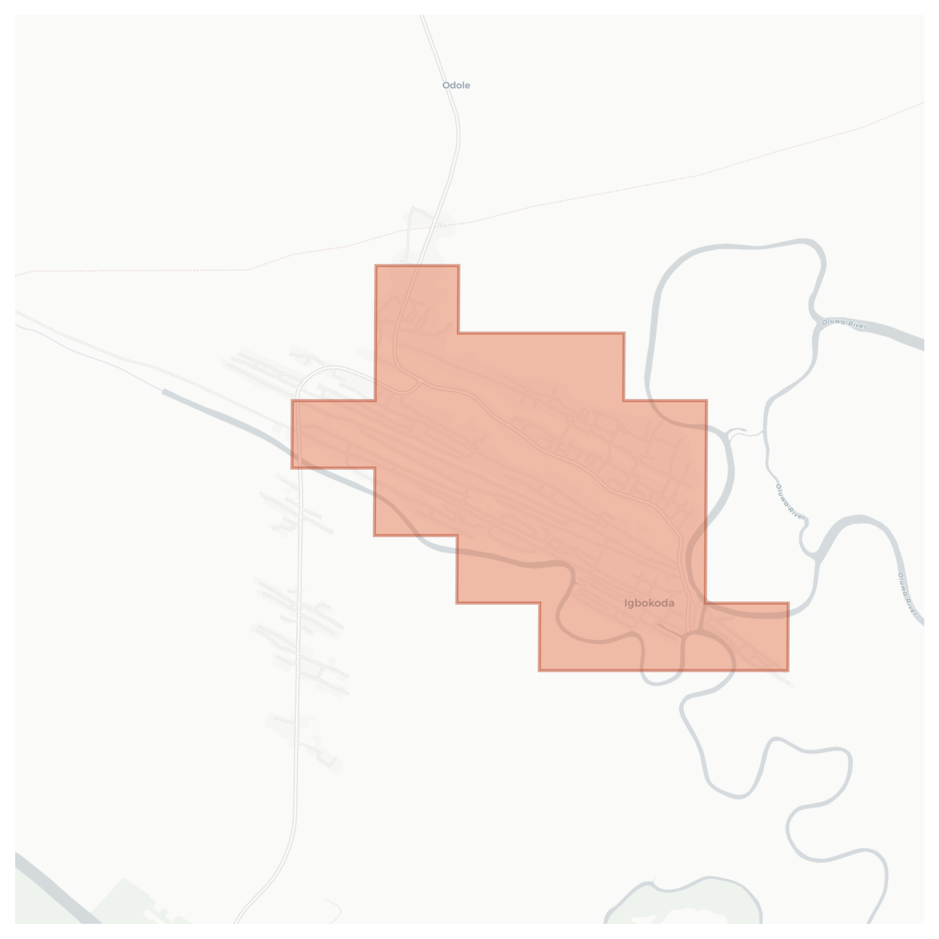 Igbokoda geographic map
