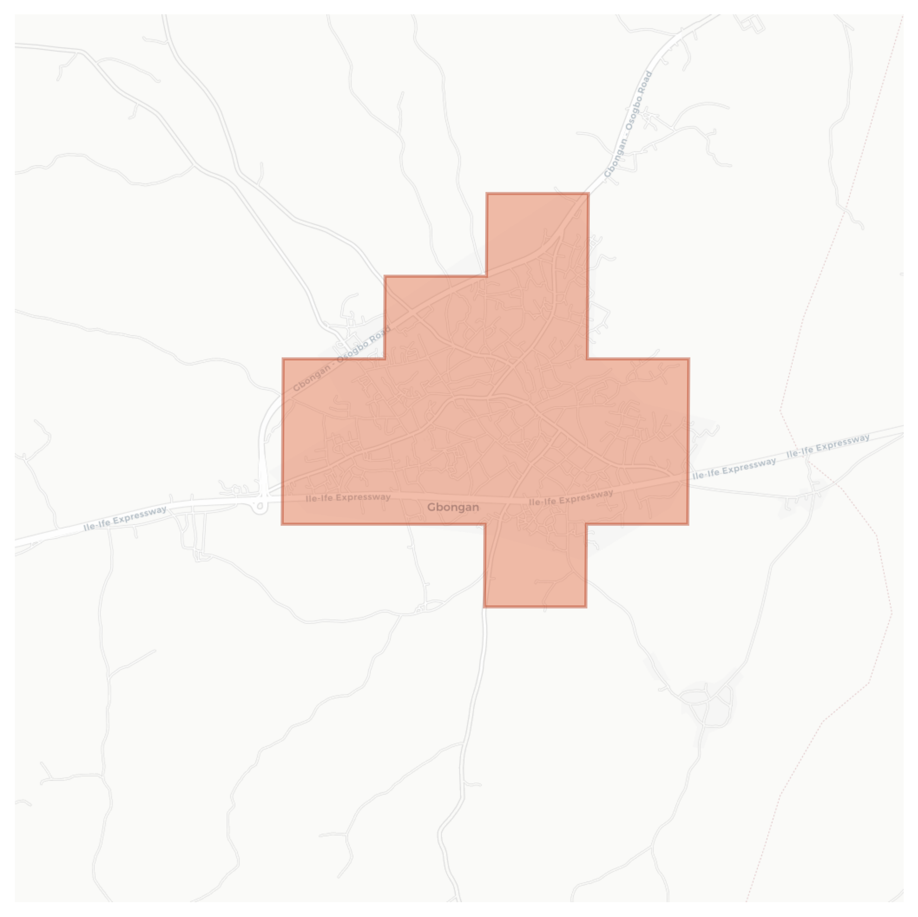 Gbongan geographic map