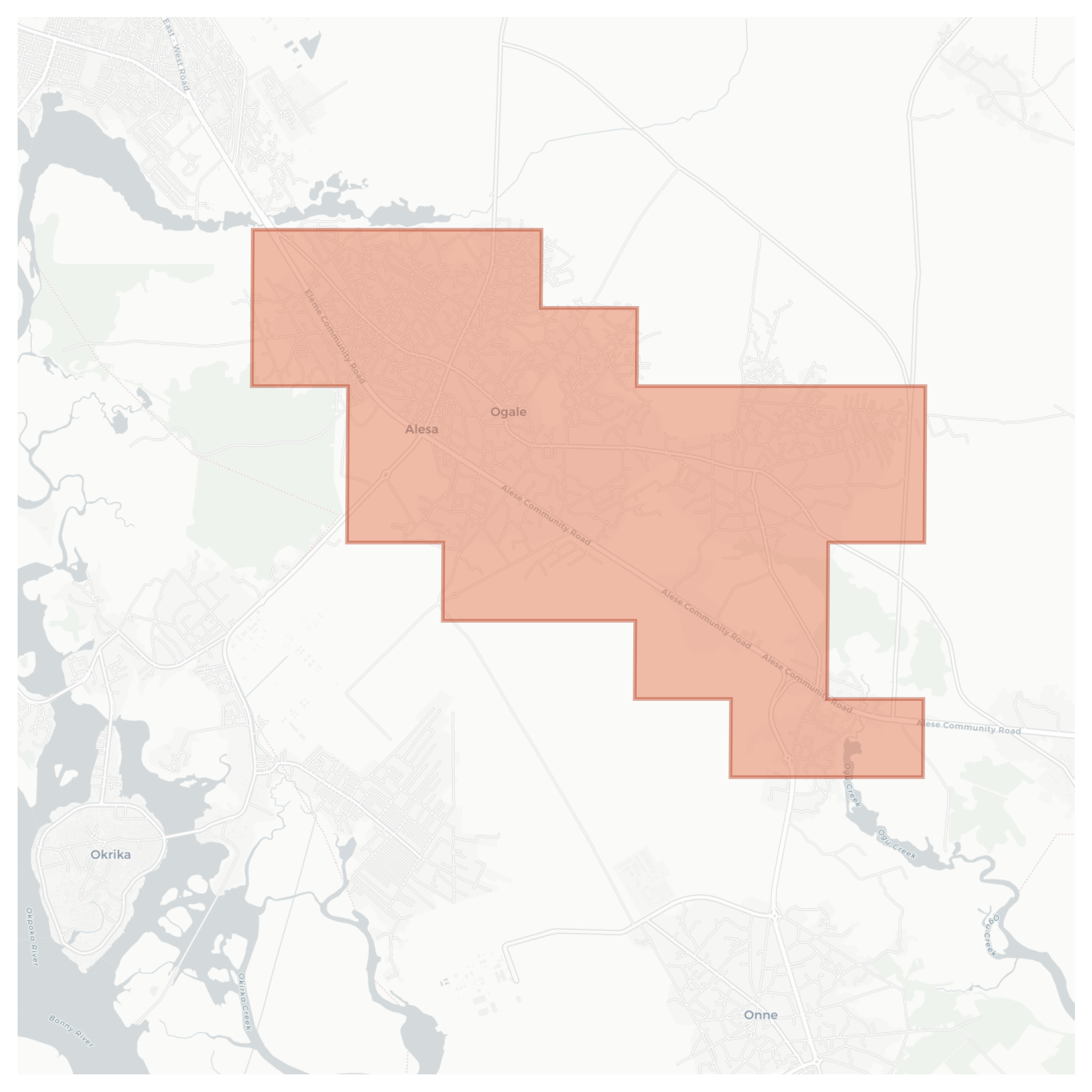 Ogale geographic map