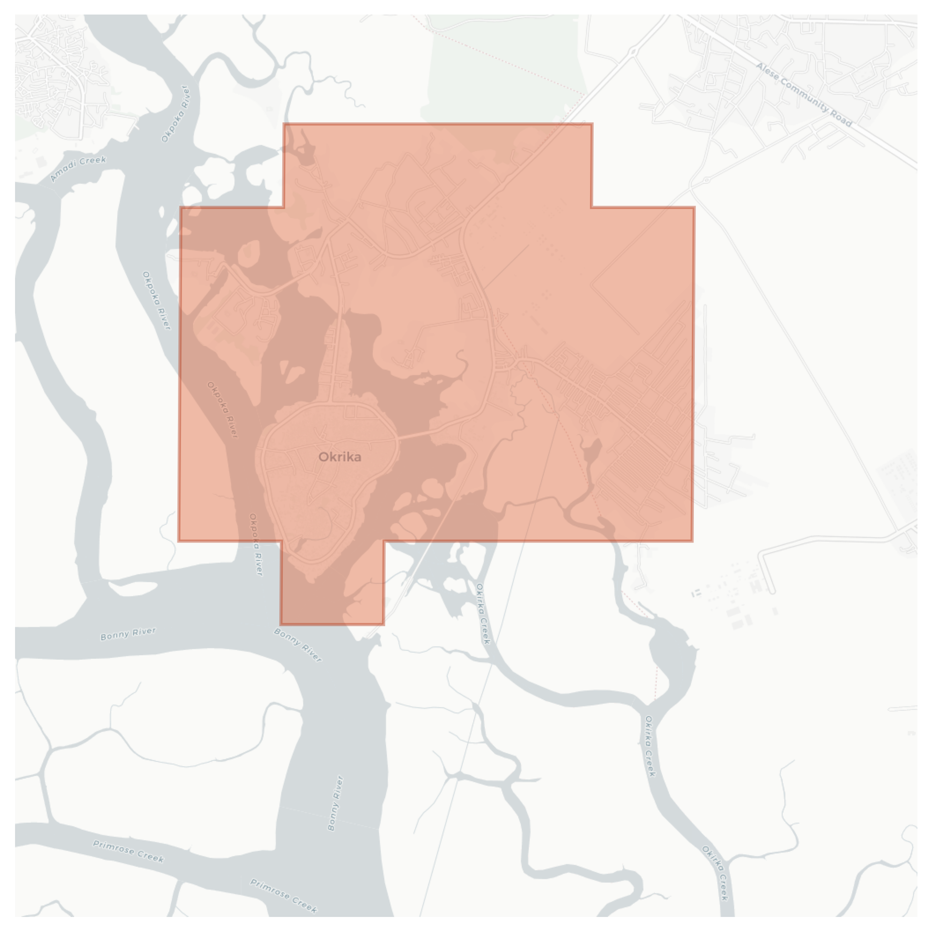 Okrika geographic map