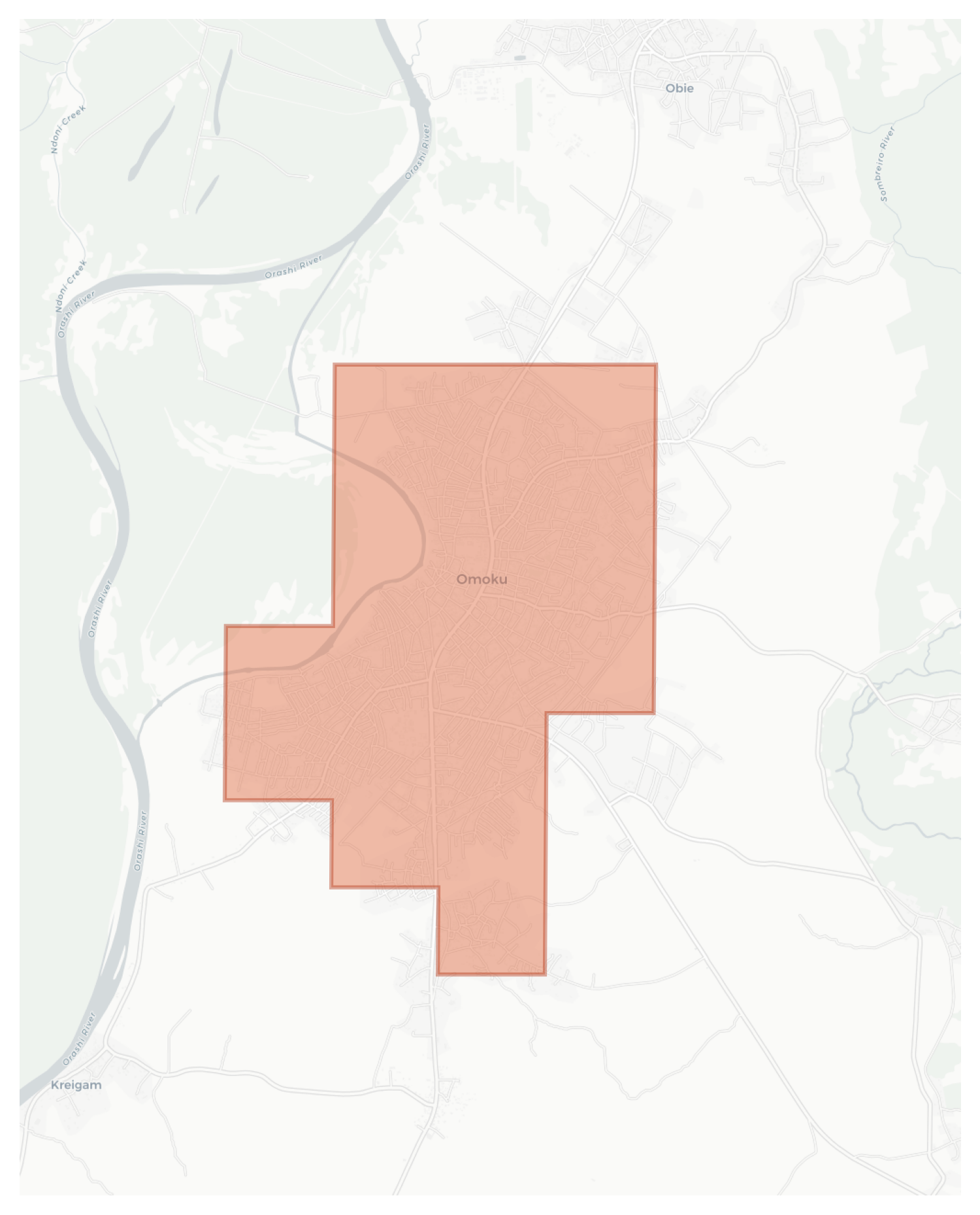 Omoku geographic map