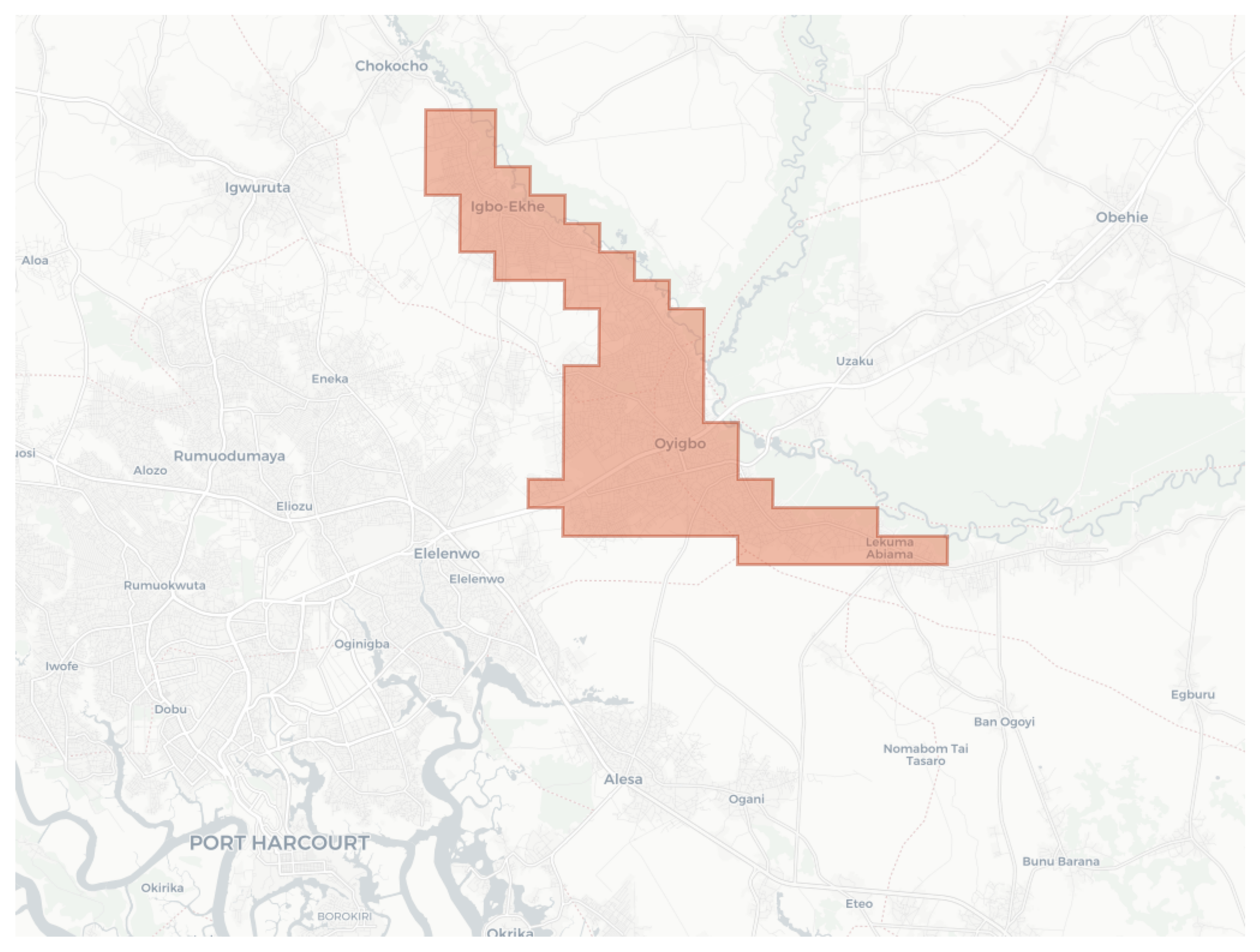 Oyigbo geographic map