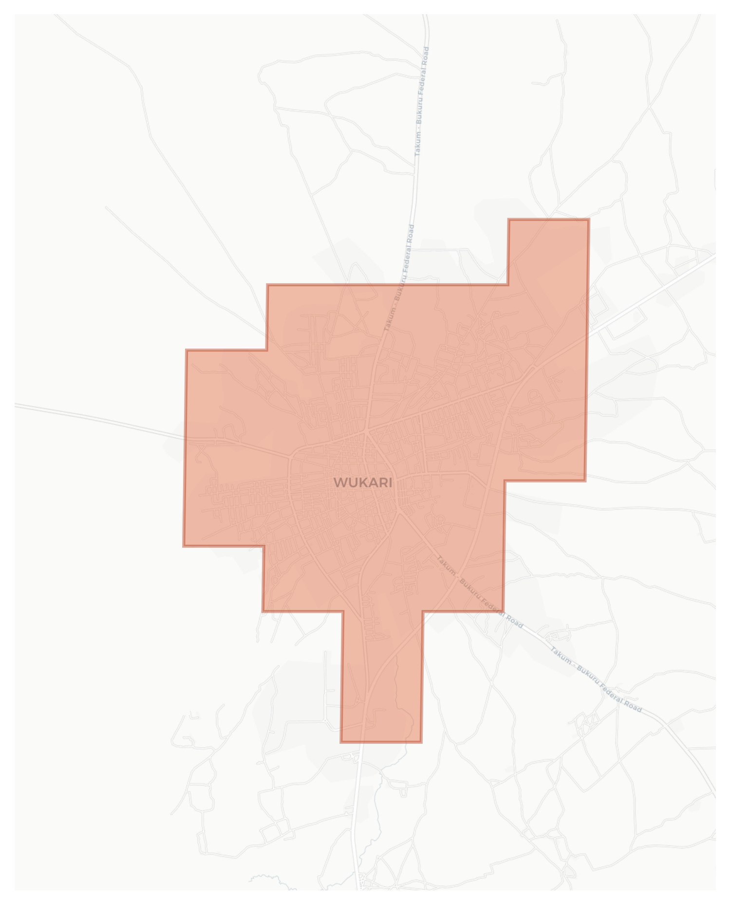 Wukari geographic map