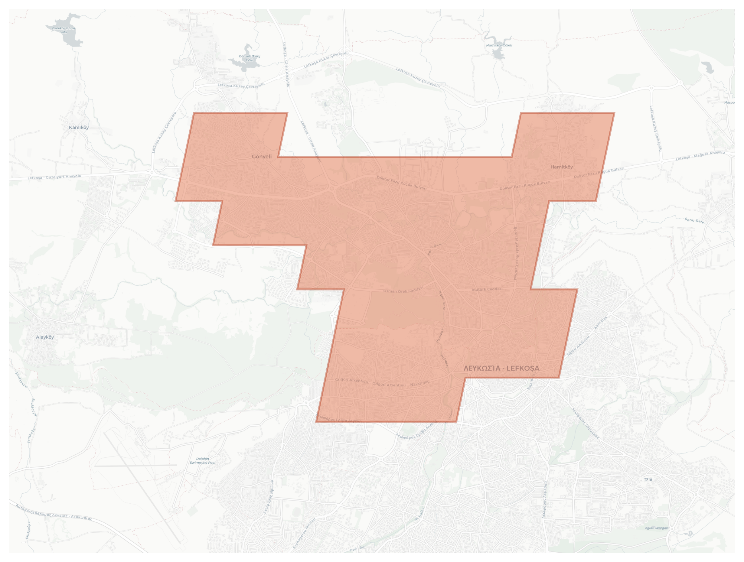 Nicosia geographic map