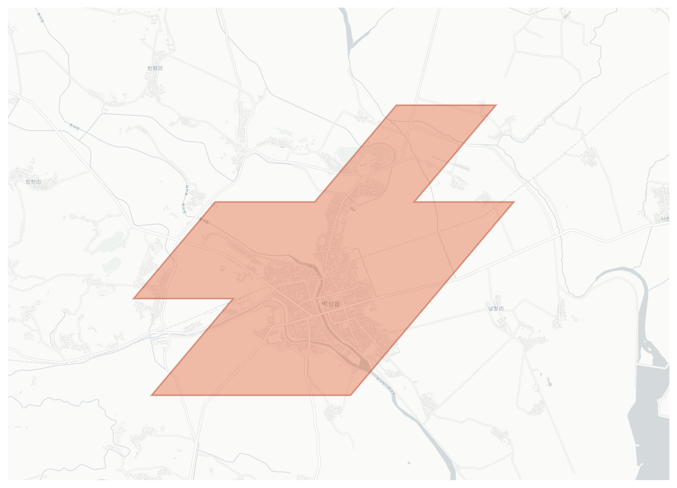 Pyoksong geographic map