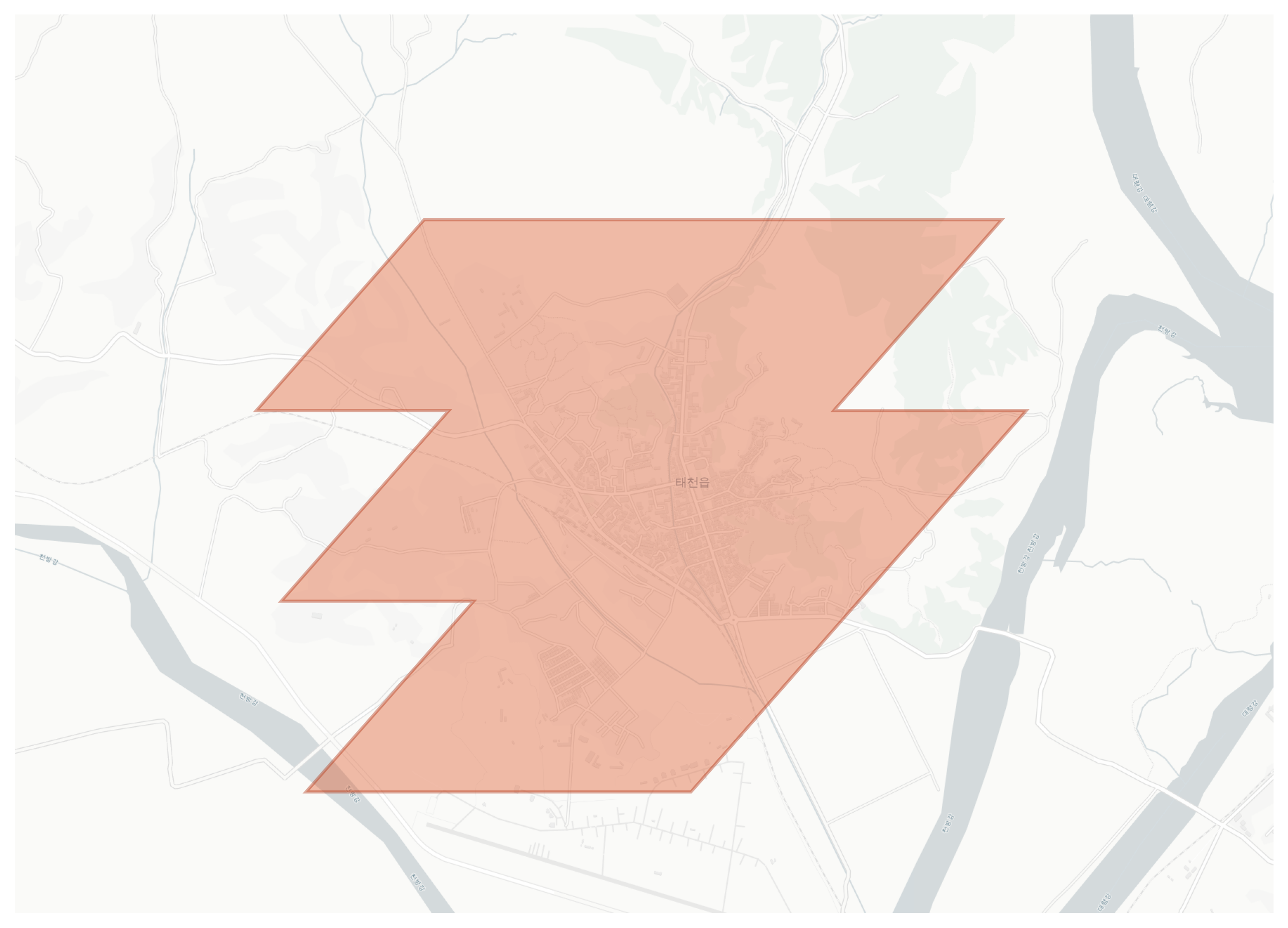 Taechon geographic map