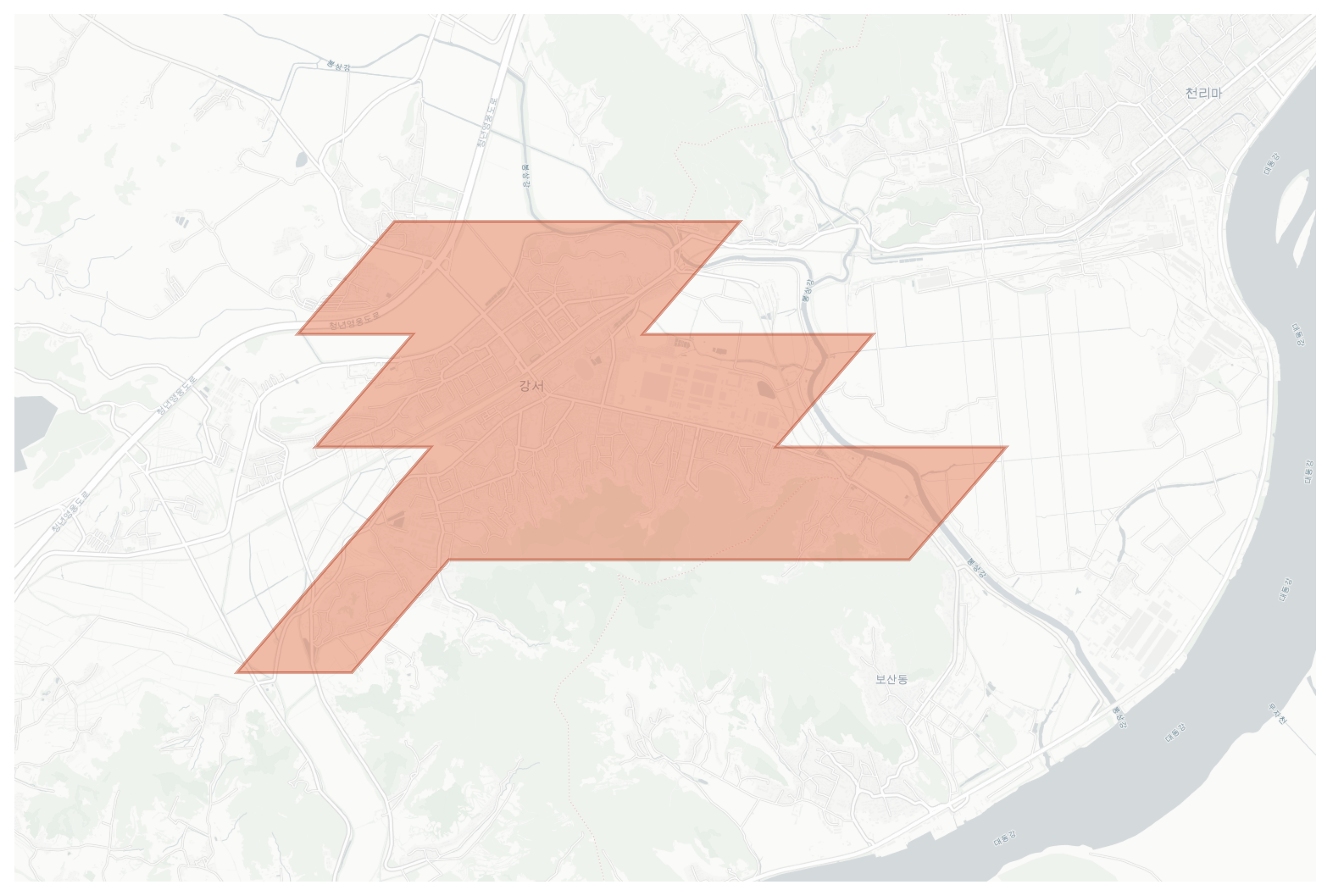 강서구역 geographic map