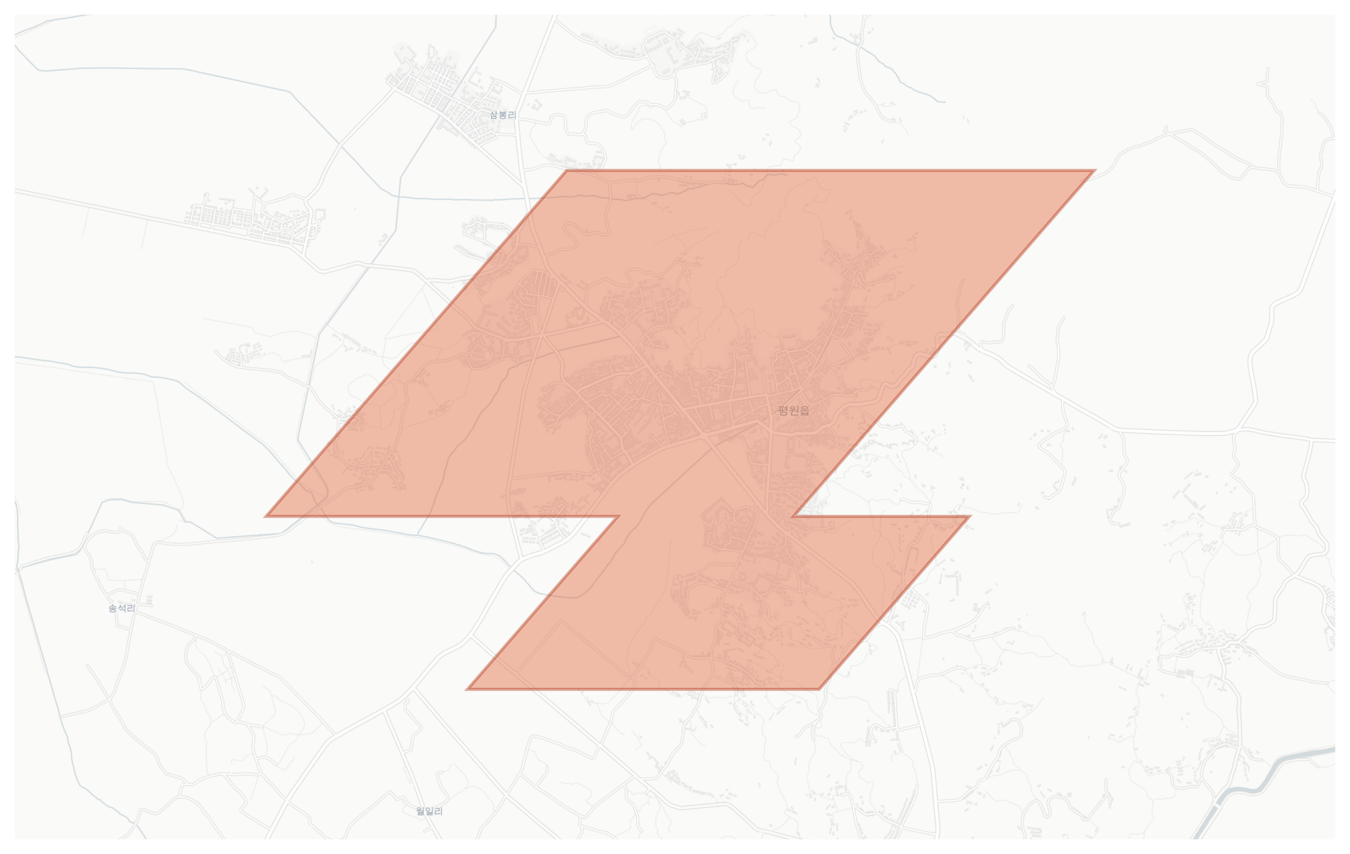 Phyongwon geographic map